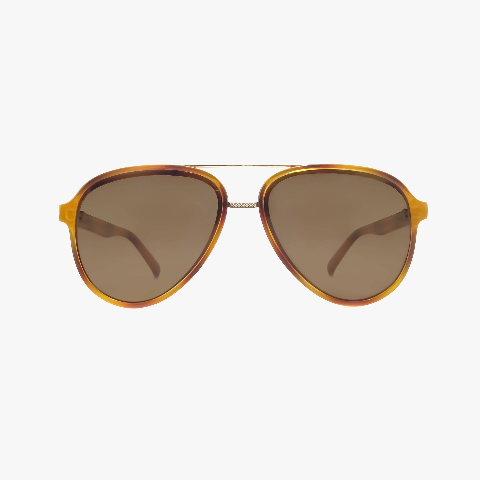 Kohv- KNOX HONEY TORTOISE Polarized Fashion Aviator Sunglasses - 926 West