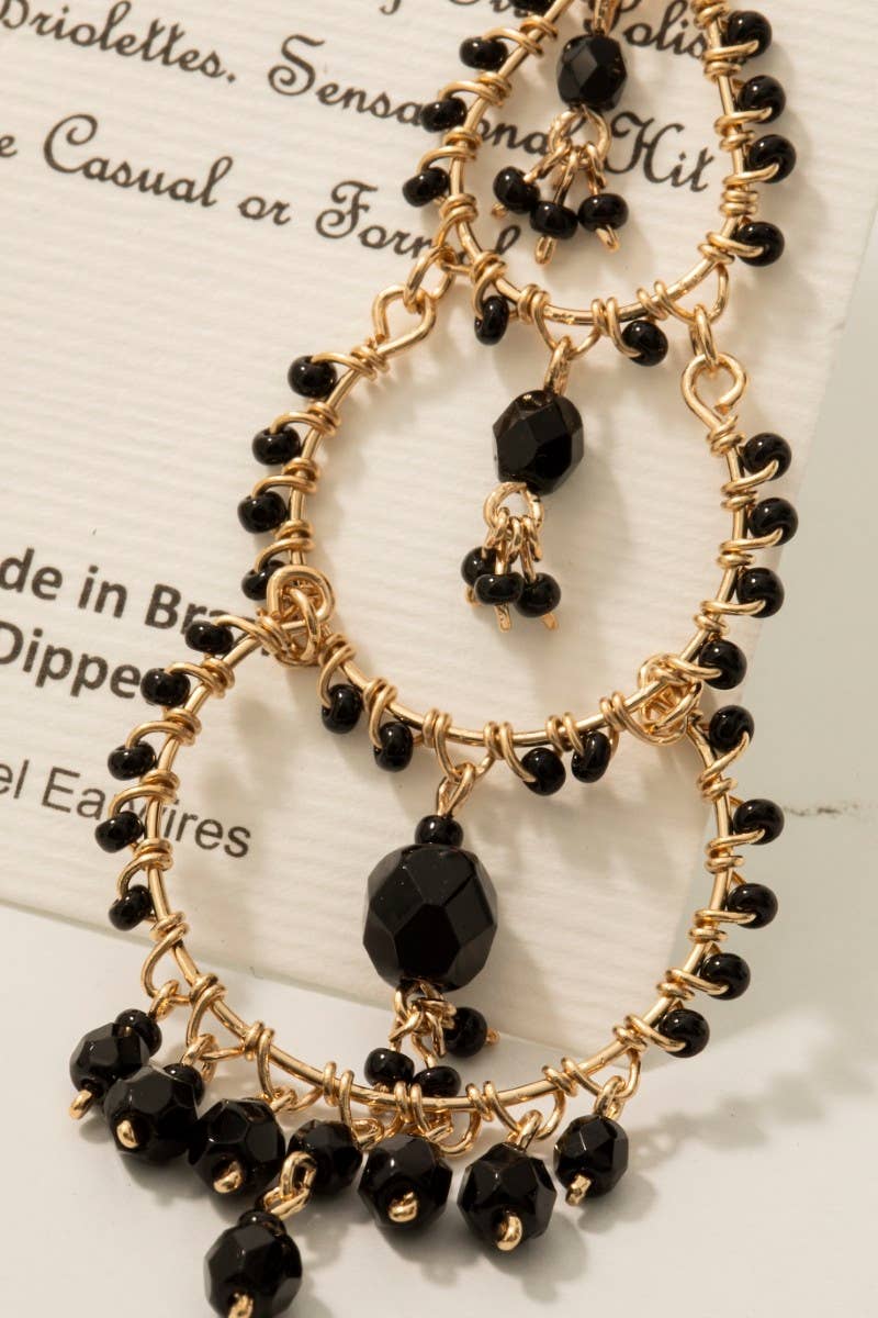 Tiered Beaded Circle Dangle Earrings 926 WEST