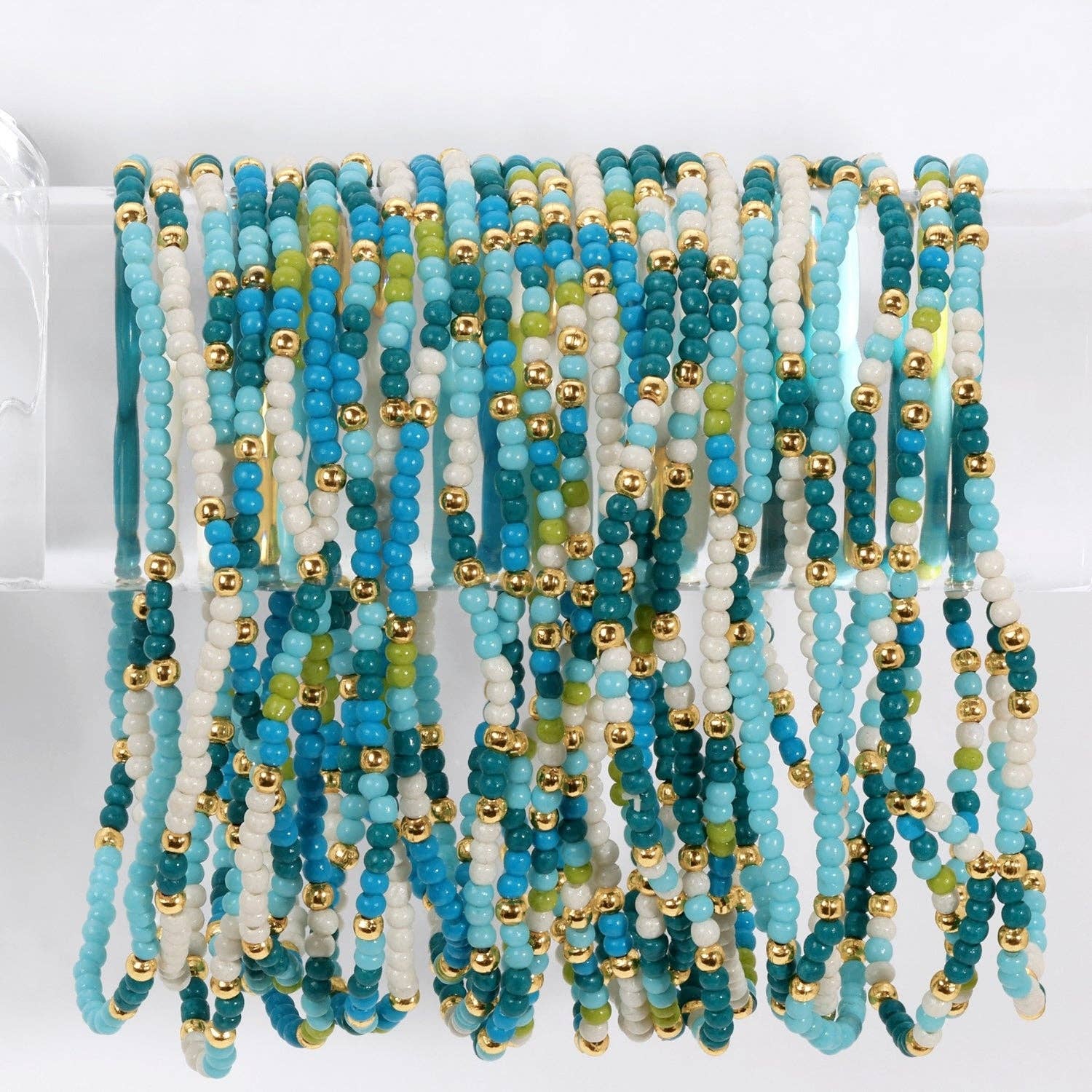 SPLENDID IRIS- Assorted 2mm Stretch Seed Bead Bracelets - 926 West
