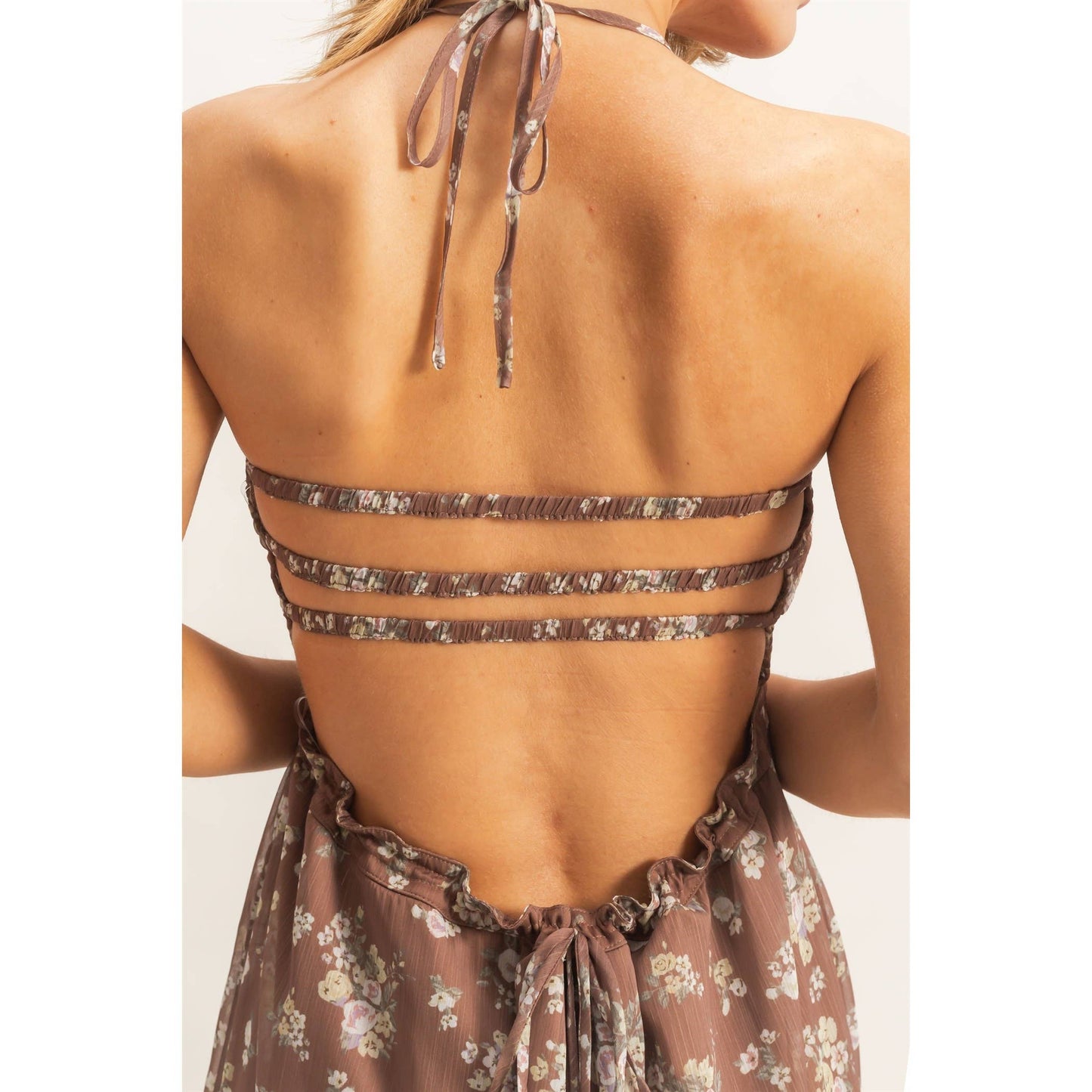 HYFVE - Smocked Floral Maxi Dress open back
