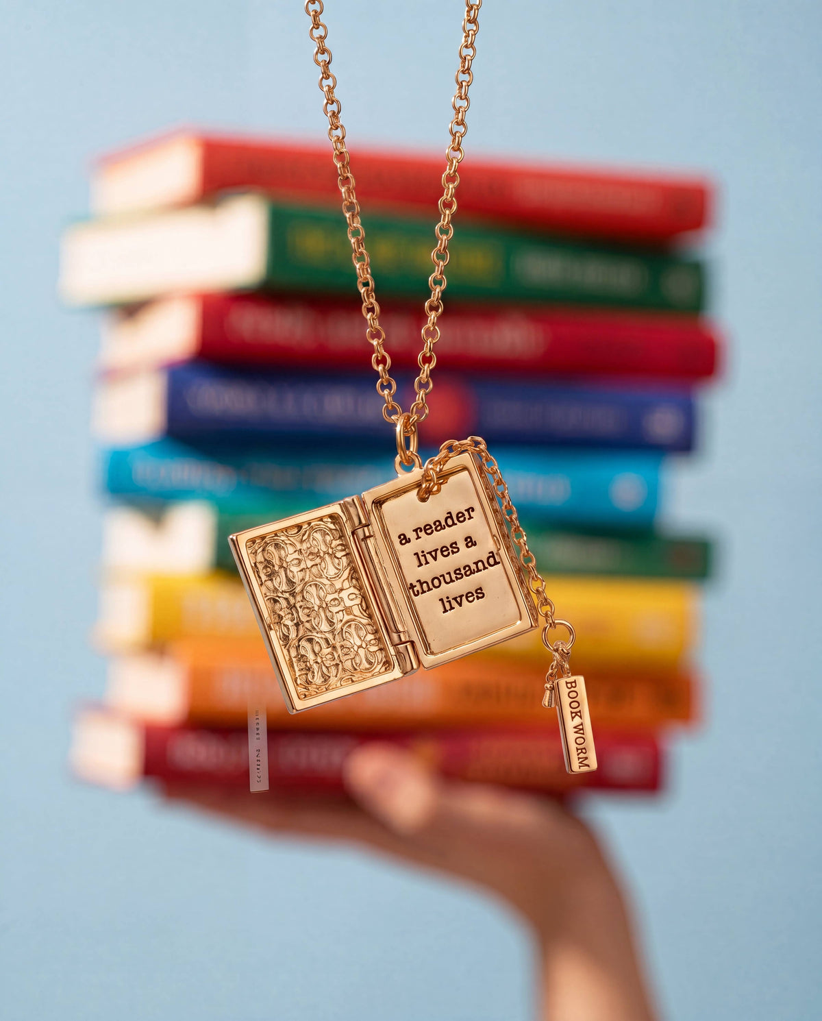 Alex & Ani 'A Reader Lives A Thousand Lives' Book Club Locket Pendant