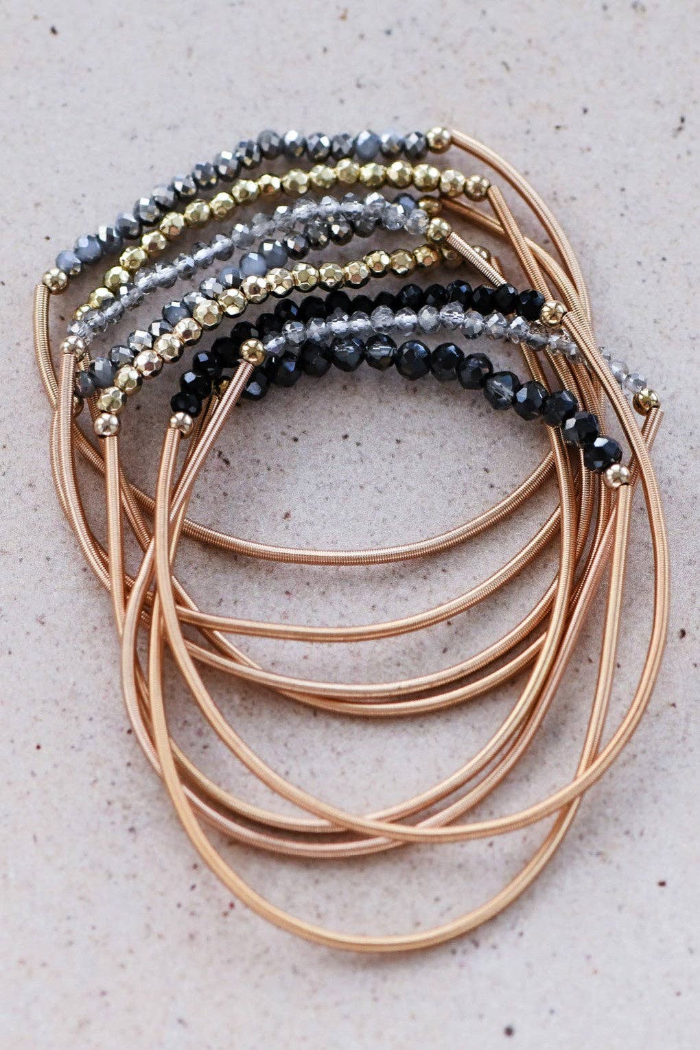 Boho Layered Spring Coil Guitar String Bracelet Set - 926 West
