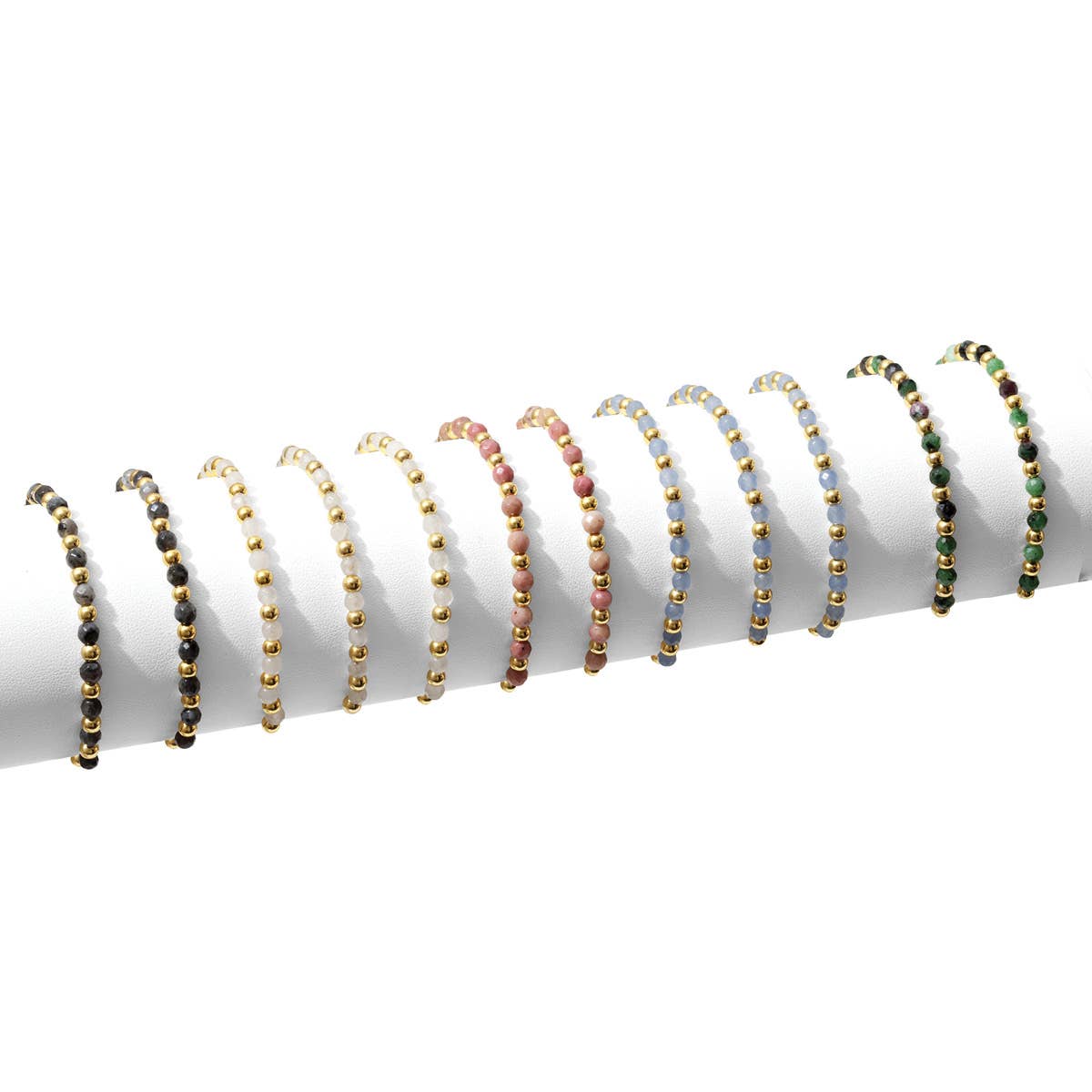Splendid Iris Stretch Stone & Bead Bracelets - B3296