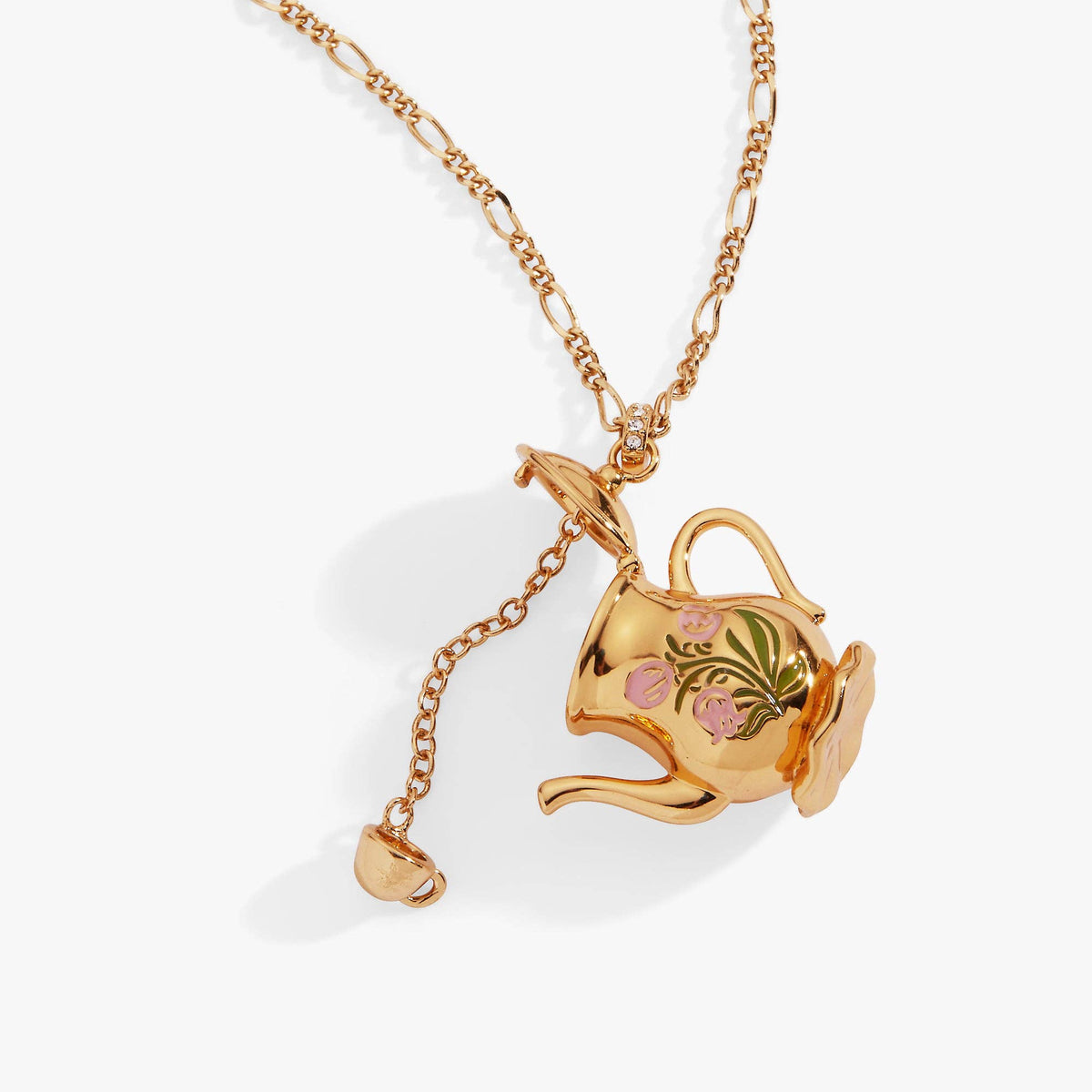 Alex & Ani Tea Party Kettle Locket Pendant Necklace