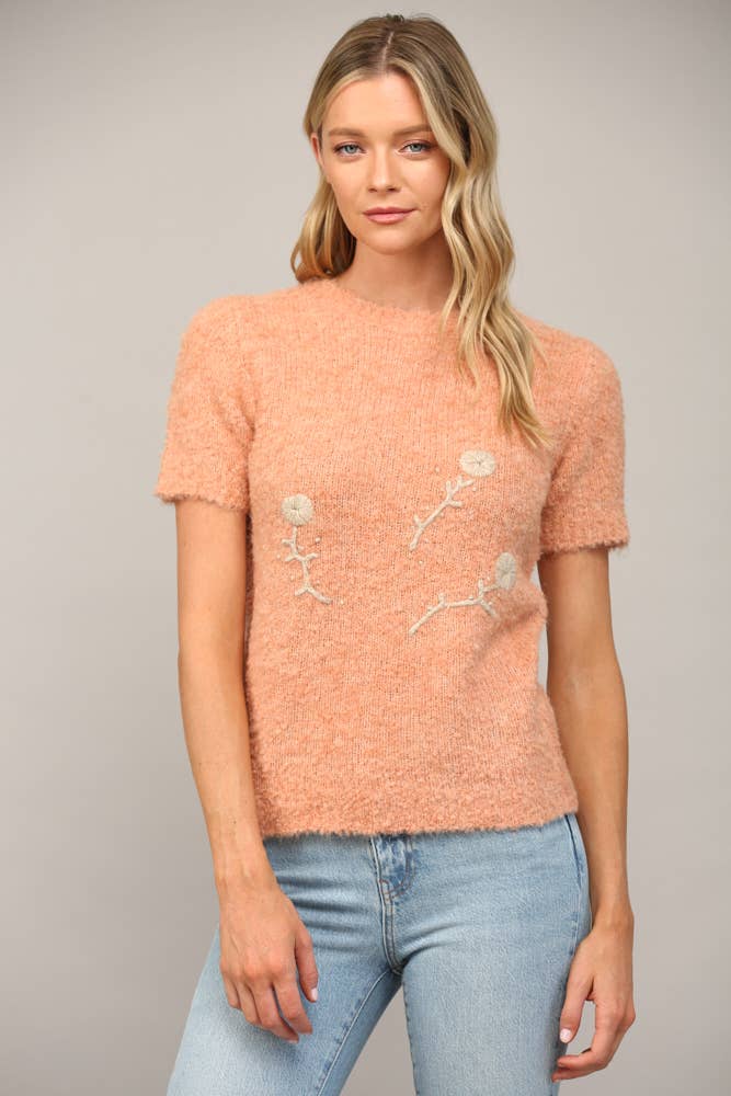 WHIMSICAL SHORT SLEEVE SWEATER