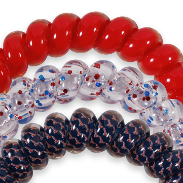 Spiral Hair Coils | Large | Atlanta Braves Hair Ties TELETIES