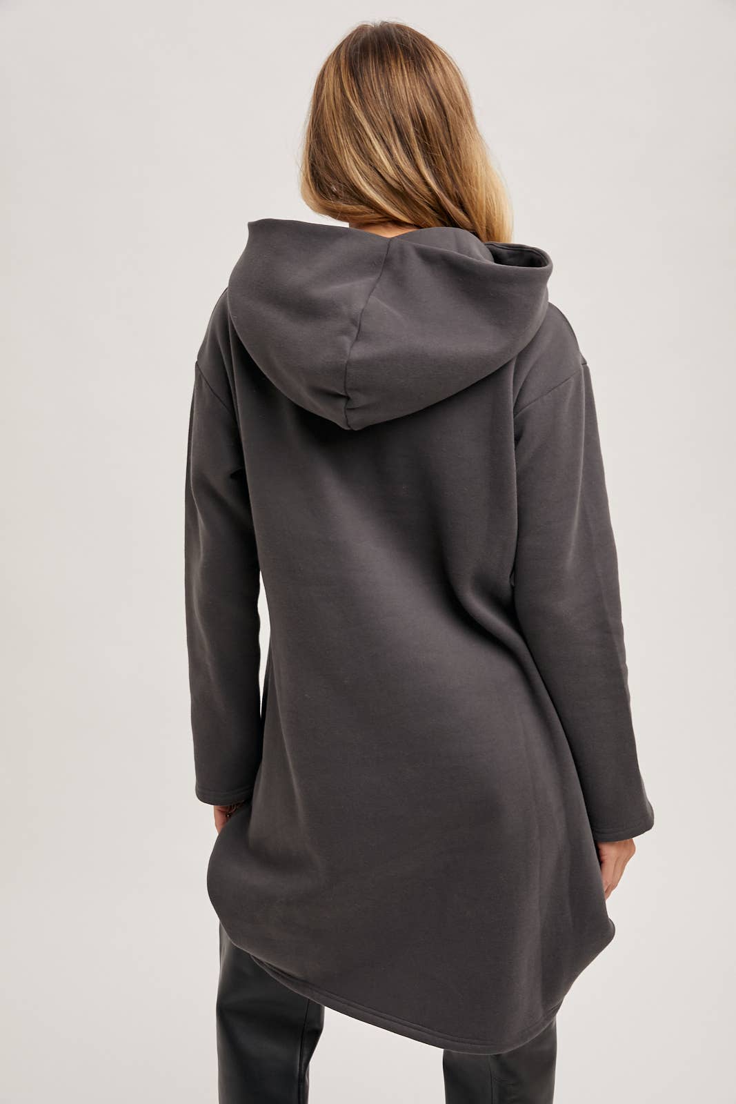 HIGH NECK HOODIE TUNIC SWEATSHIRT WITH POCKET FRONT Bluivy