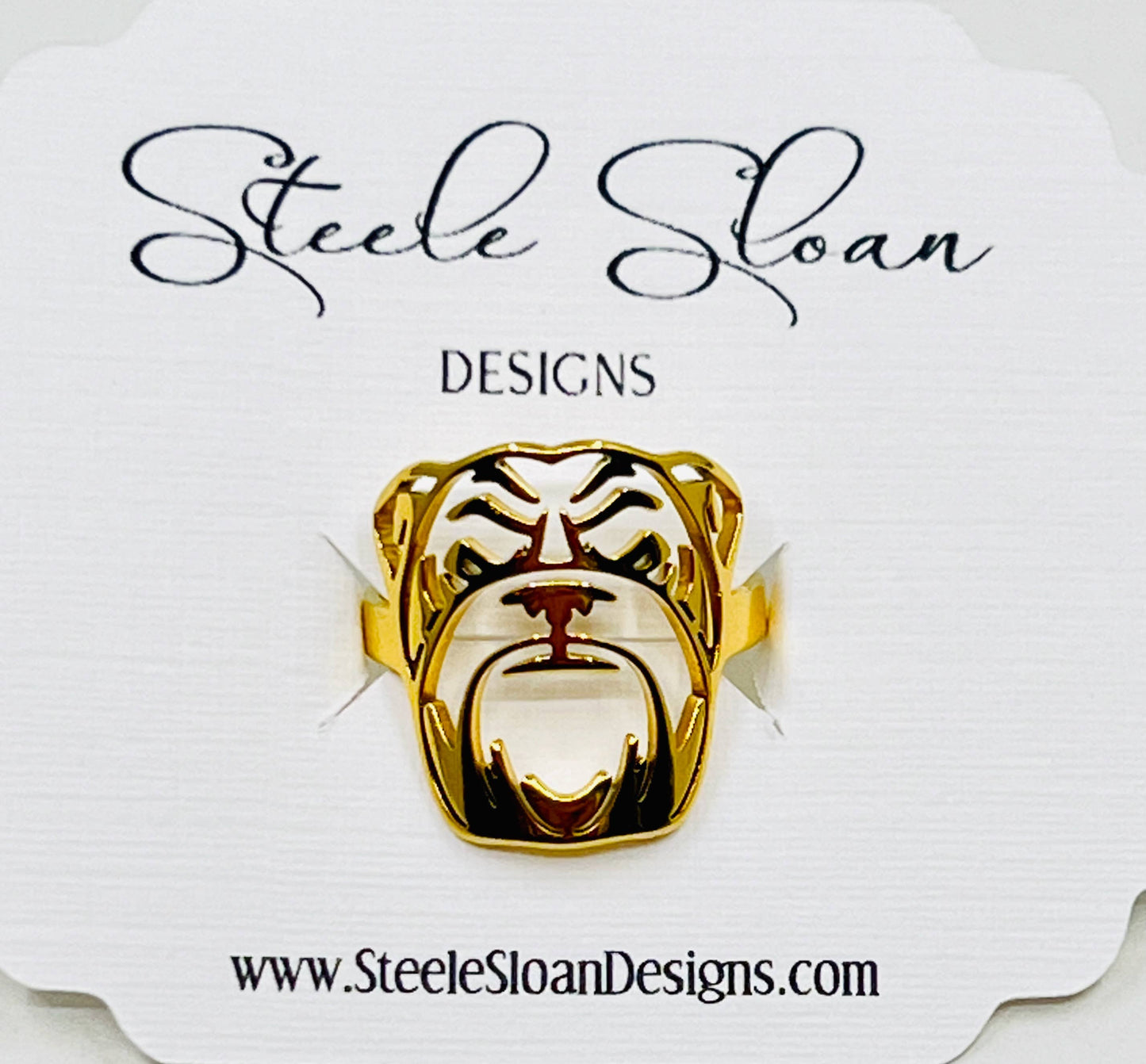 Bulldog Ring, Bulldog Gift, Georgia Bulldogs, Mississippi St Steele Sloan Designs