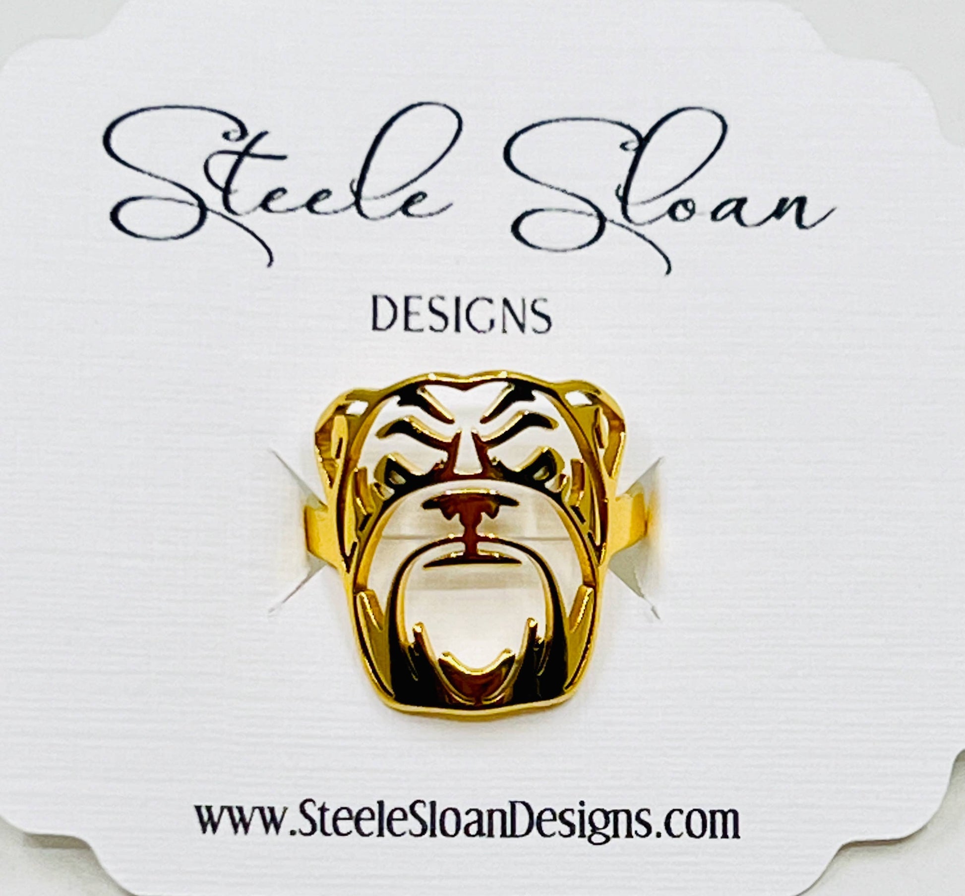 Bulldog Ring, Bulldog Gift, Georgia Bulldogs, Mississippi St Steele Sloan Designs