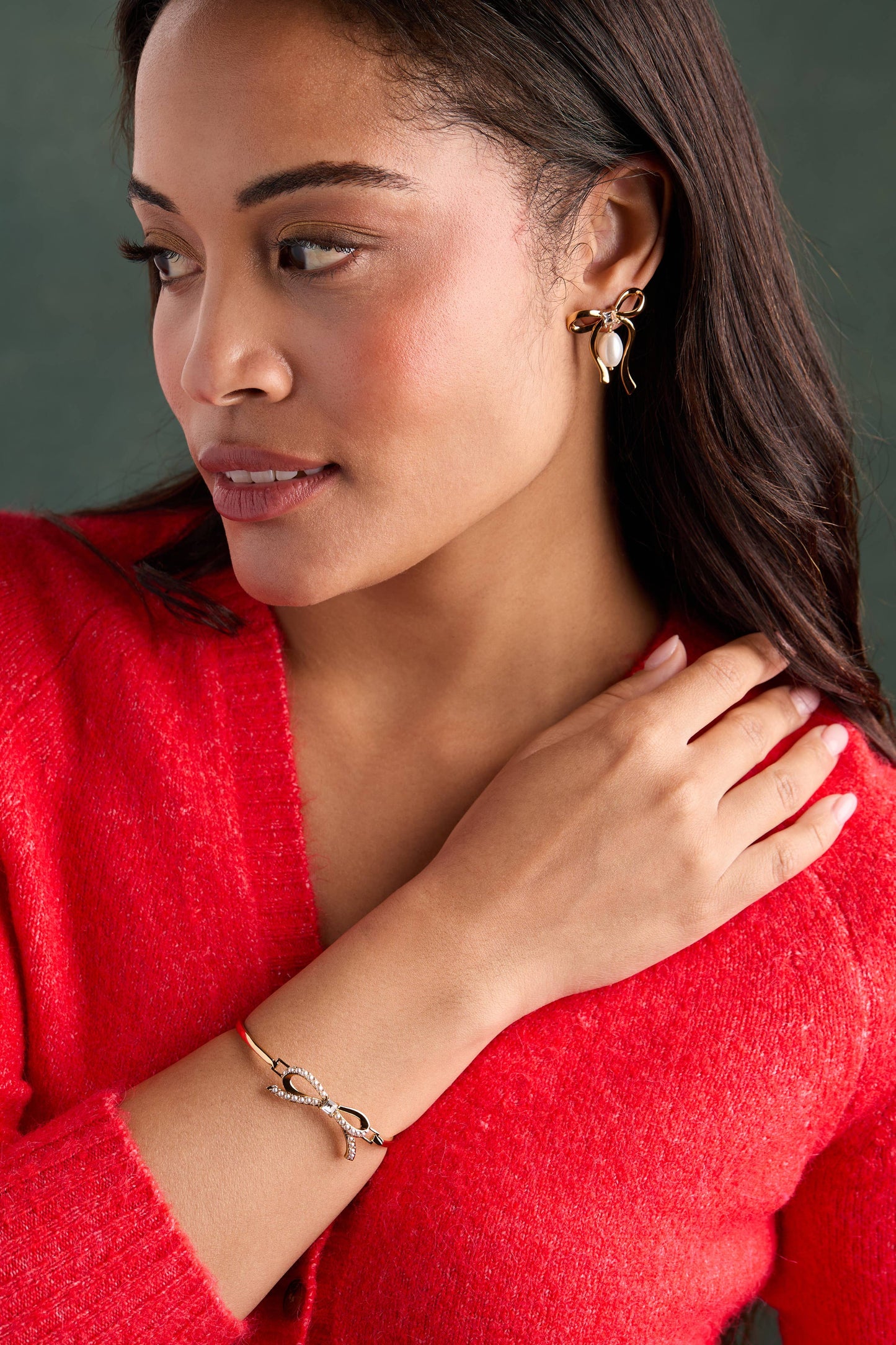Alex & Ani - Bow Pearl Coquette Tension Bangle