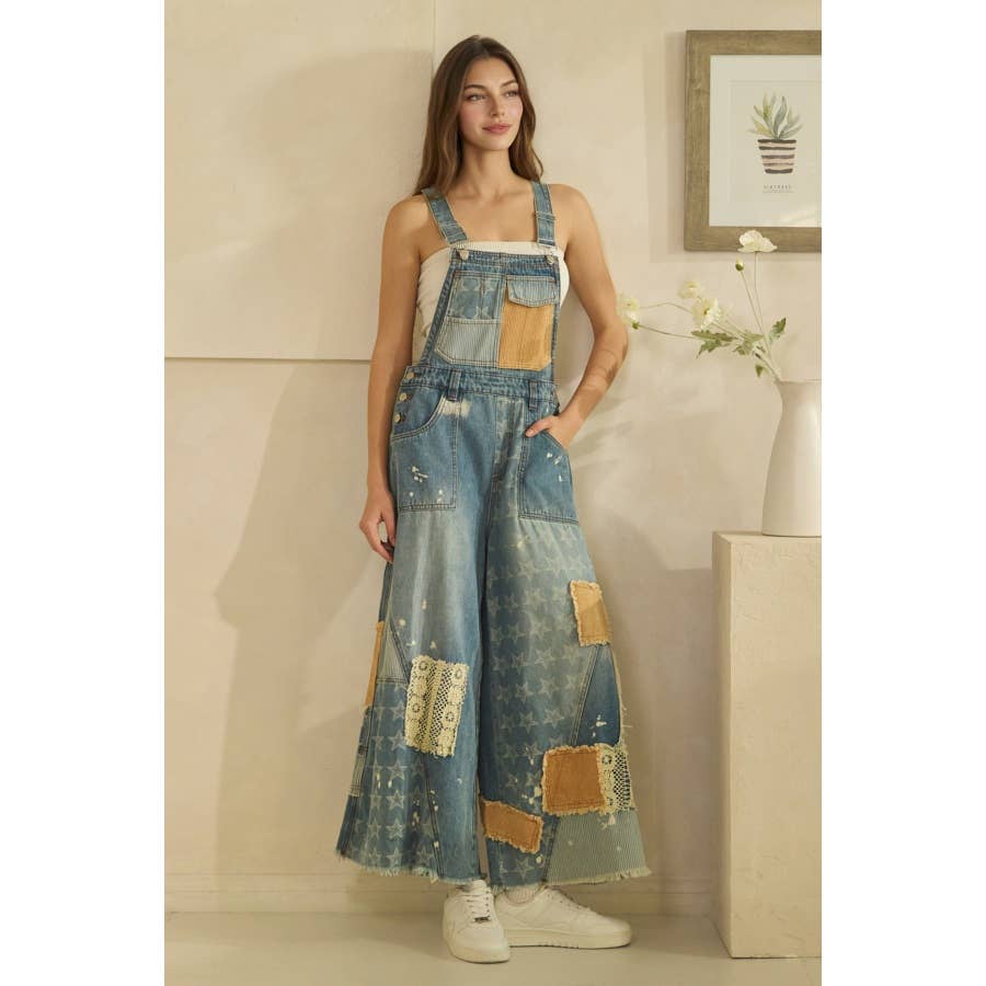 OLI & HALI - MULTI PATCH DENIM OVERALLS - 926 West