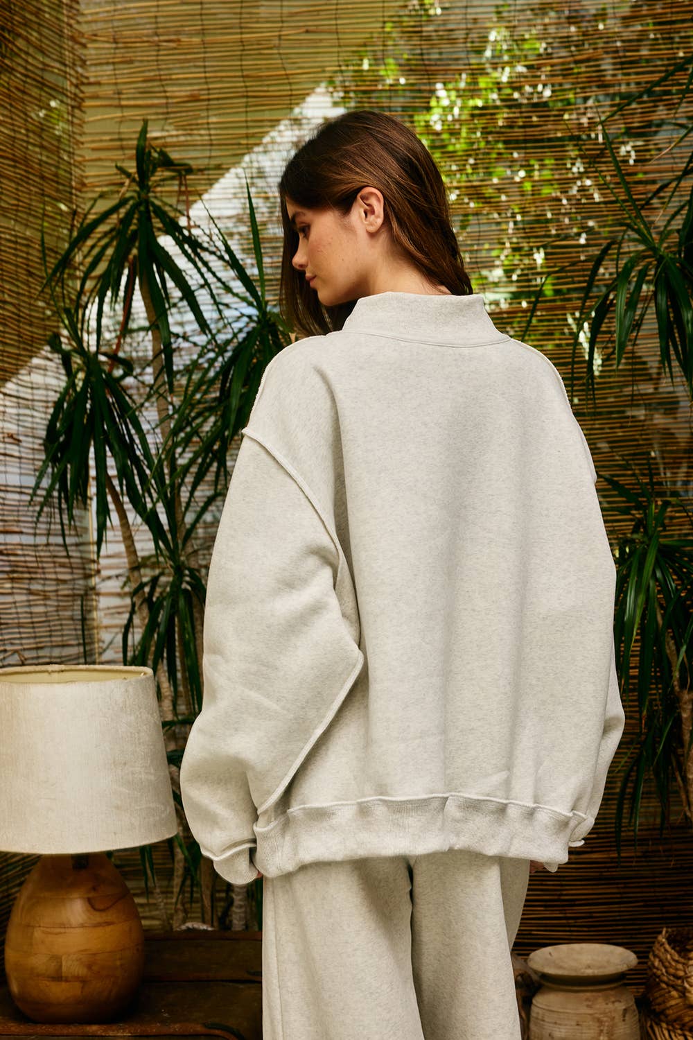 Merry Appliqué Varsity Mock Neck Sweatshirt