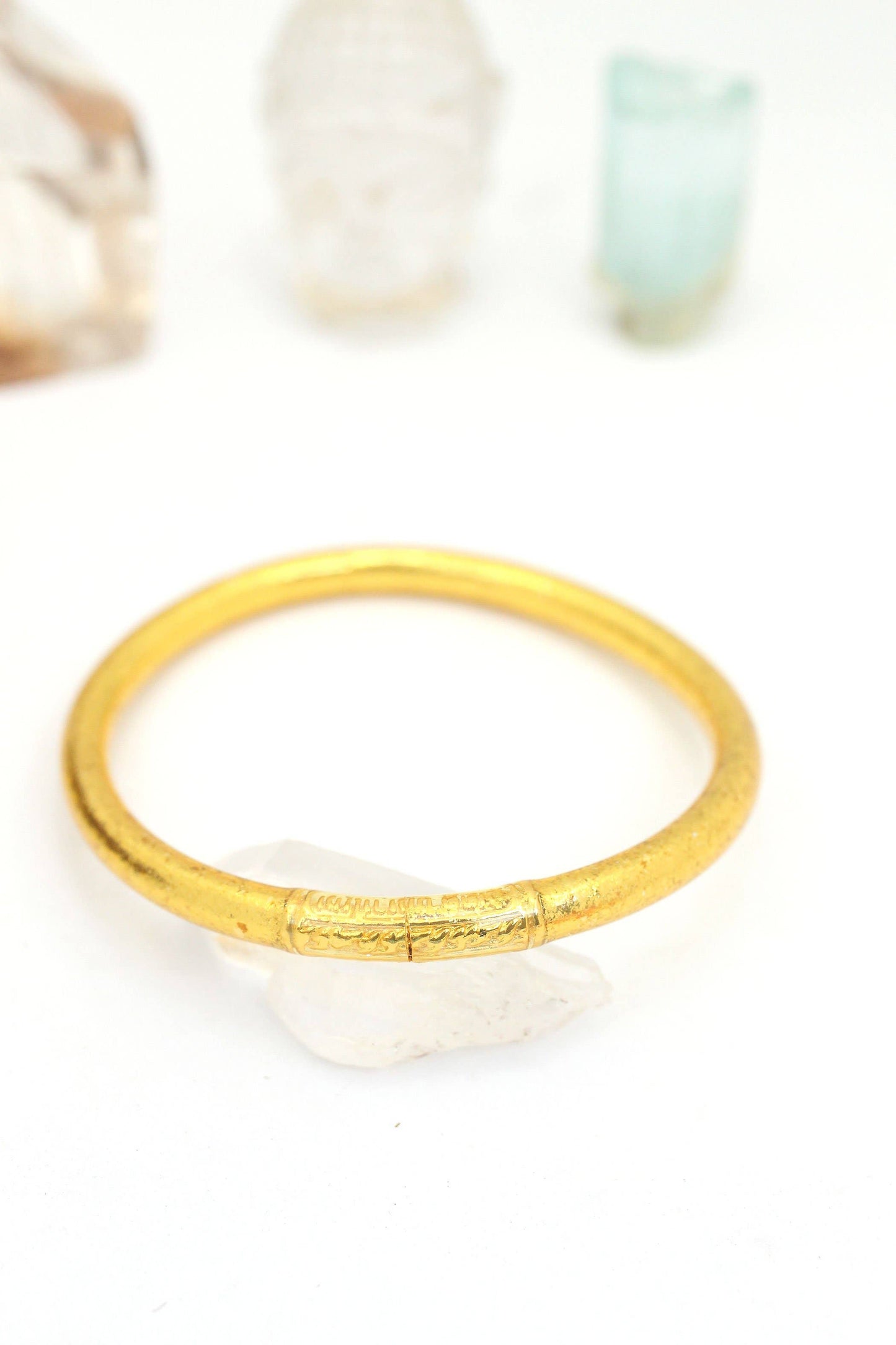 Gold/Champagne Thai Buddhist Temple Bracelets, Bangles (Includes 5)