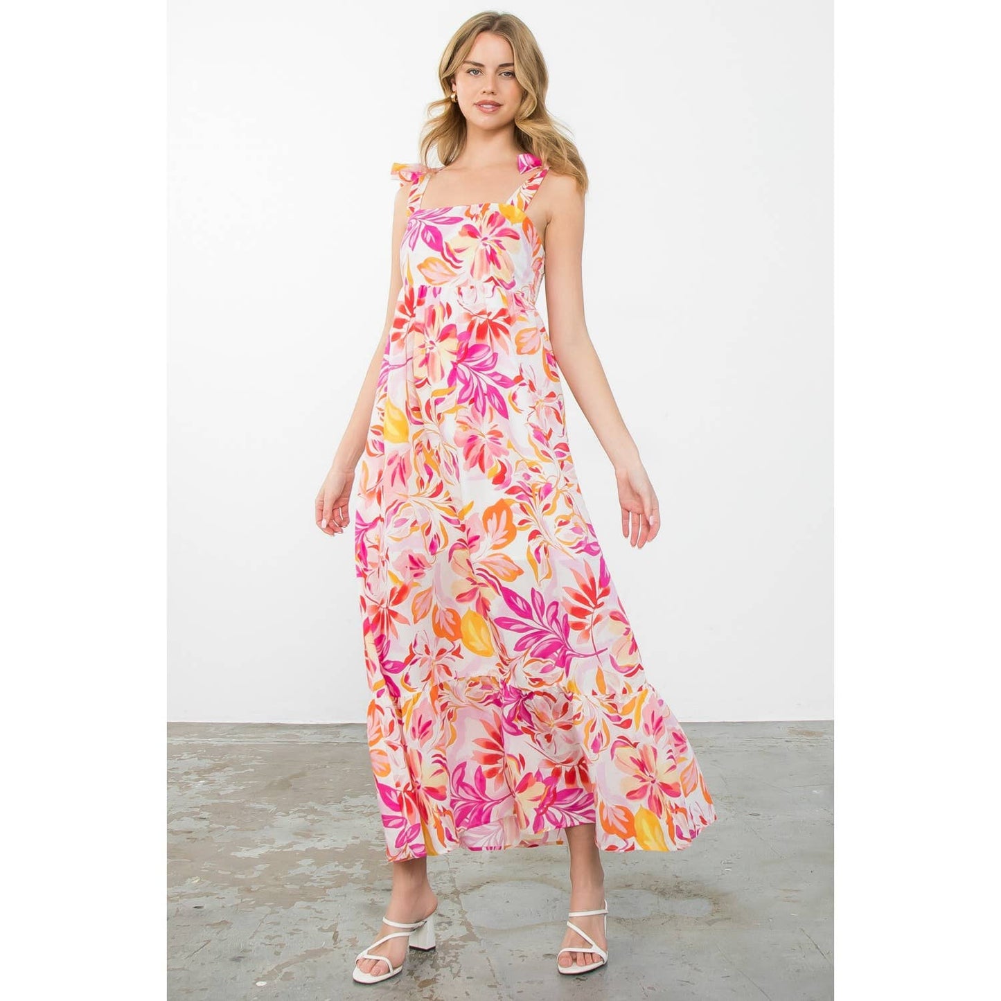 Tie Strap Floral Print Dress 926 WEST