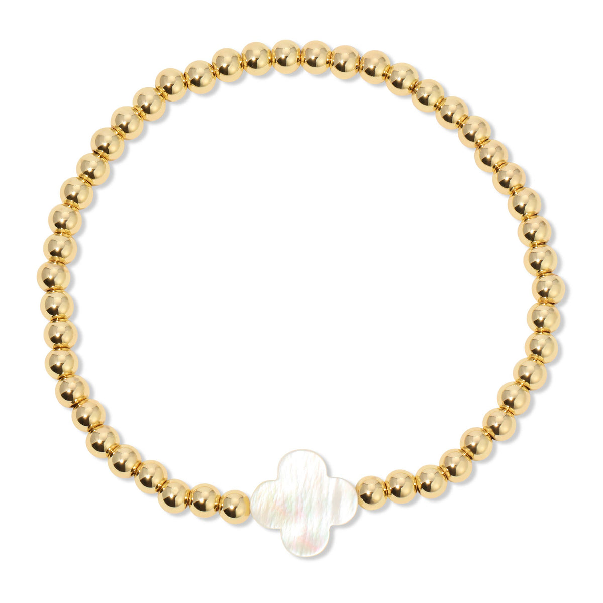 Splendid Iris 4mm Bracelet With Shell Quatrefoil Accents B3381