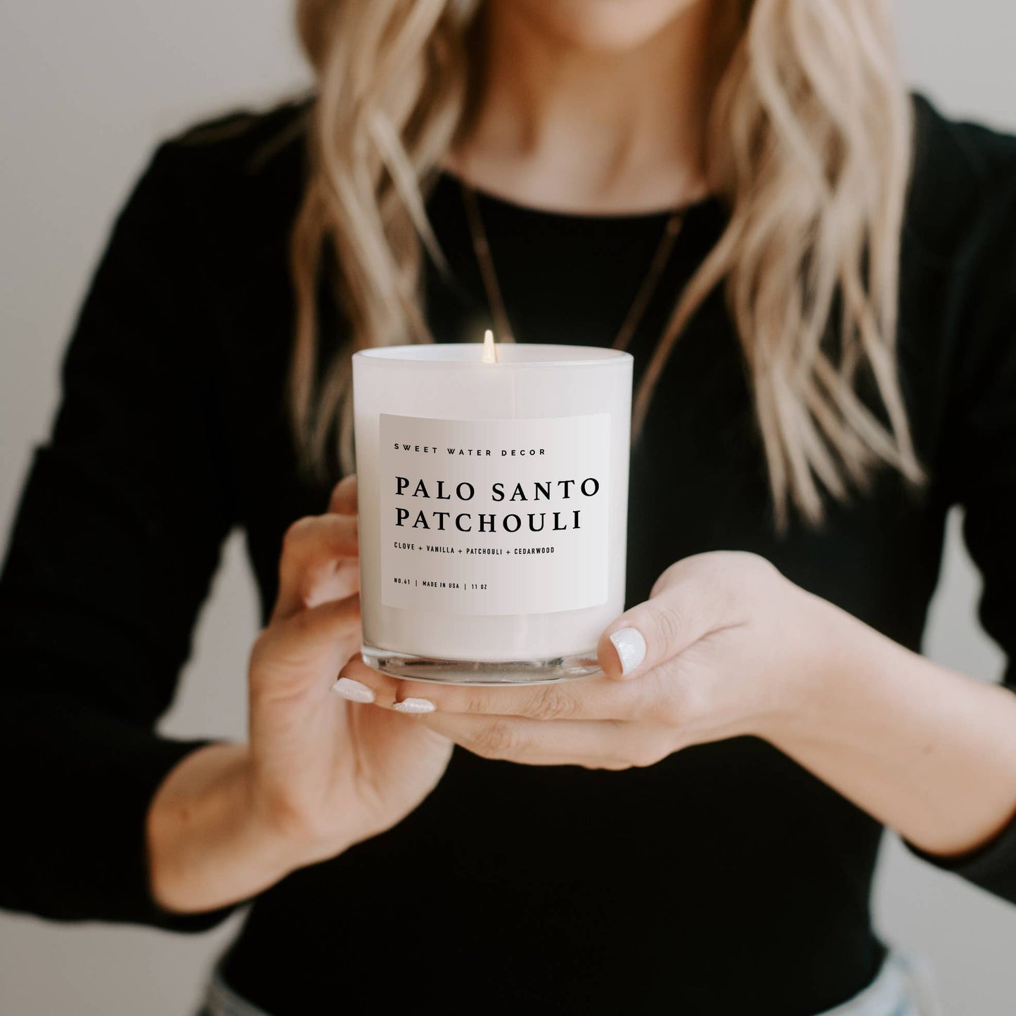 Palo Santo Patchouli 11 oz Soy Candle - Home Decor & Gifts Sweet Water Decor