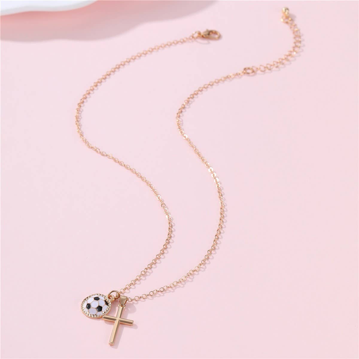 Josslyn Football Enthusiast Cross Necklace
