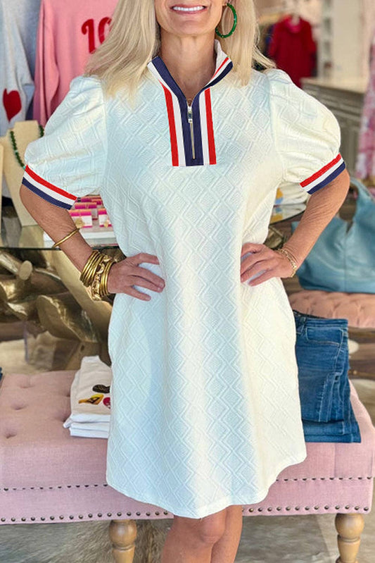 Colorblock Textured Summer Mini Dress LALA LOO