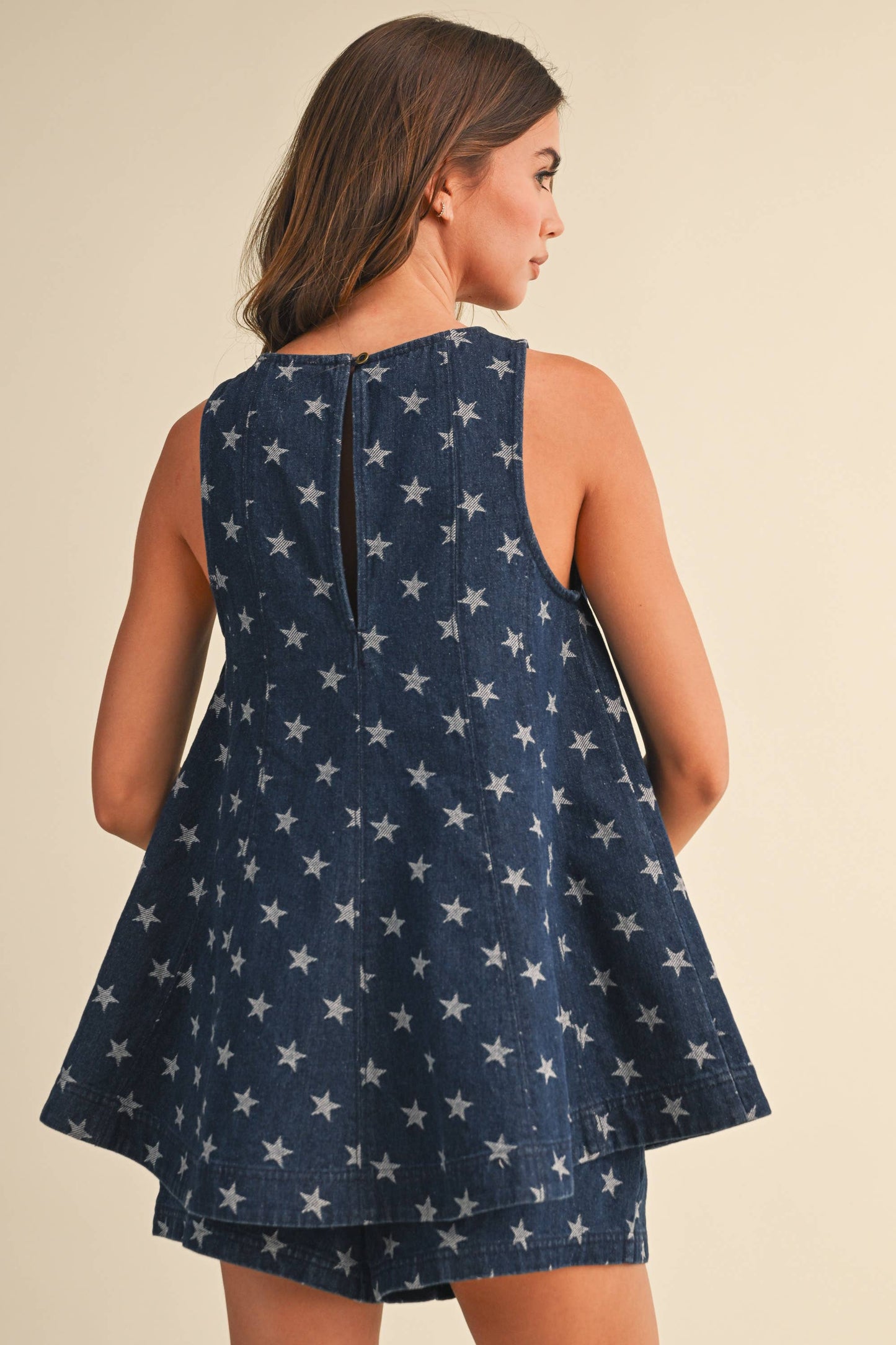Klesis - Star Denim Trapeze Short Set