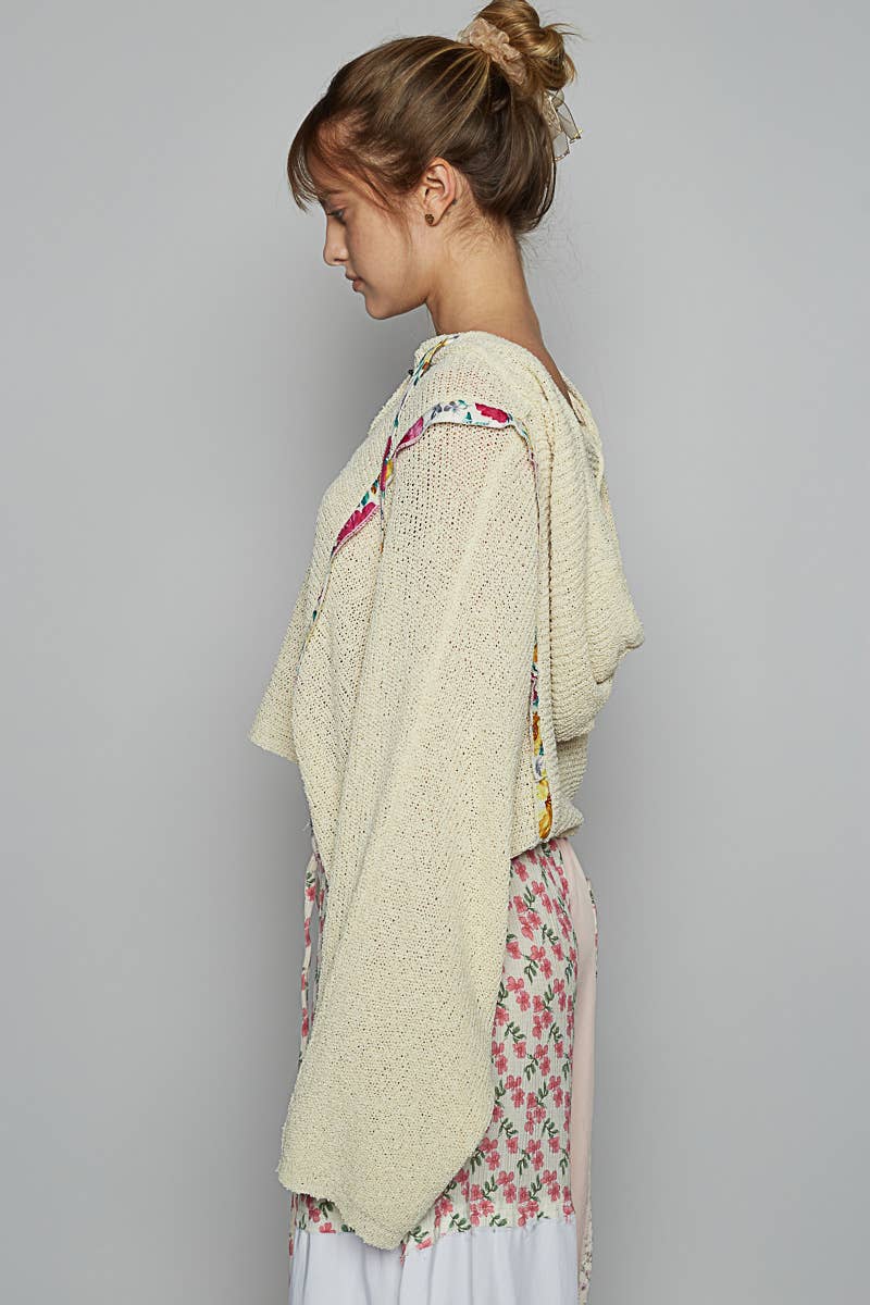 FINAL SALE-Full sleeve solid thin sweater hoodie top 926 WEST