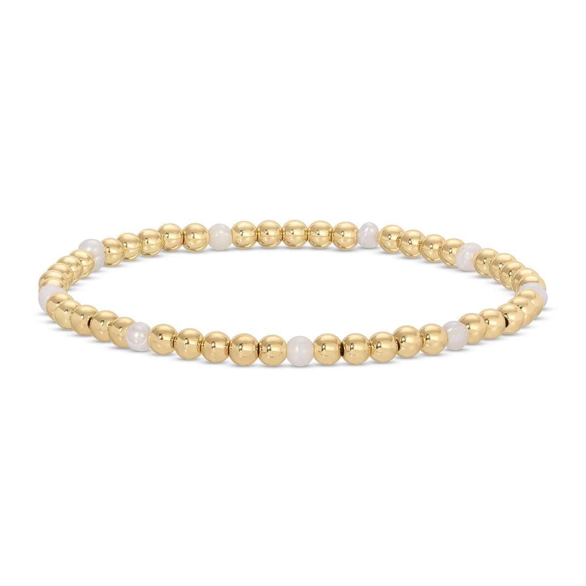 Splendid Iris 4mm Bead & Pearl Stretch Bracelets B3338