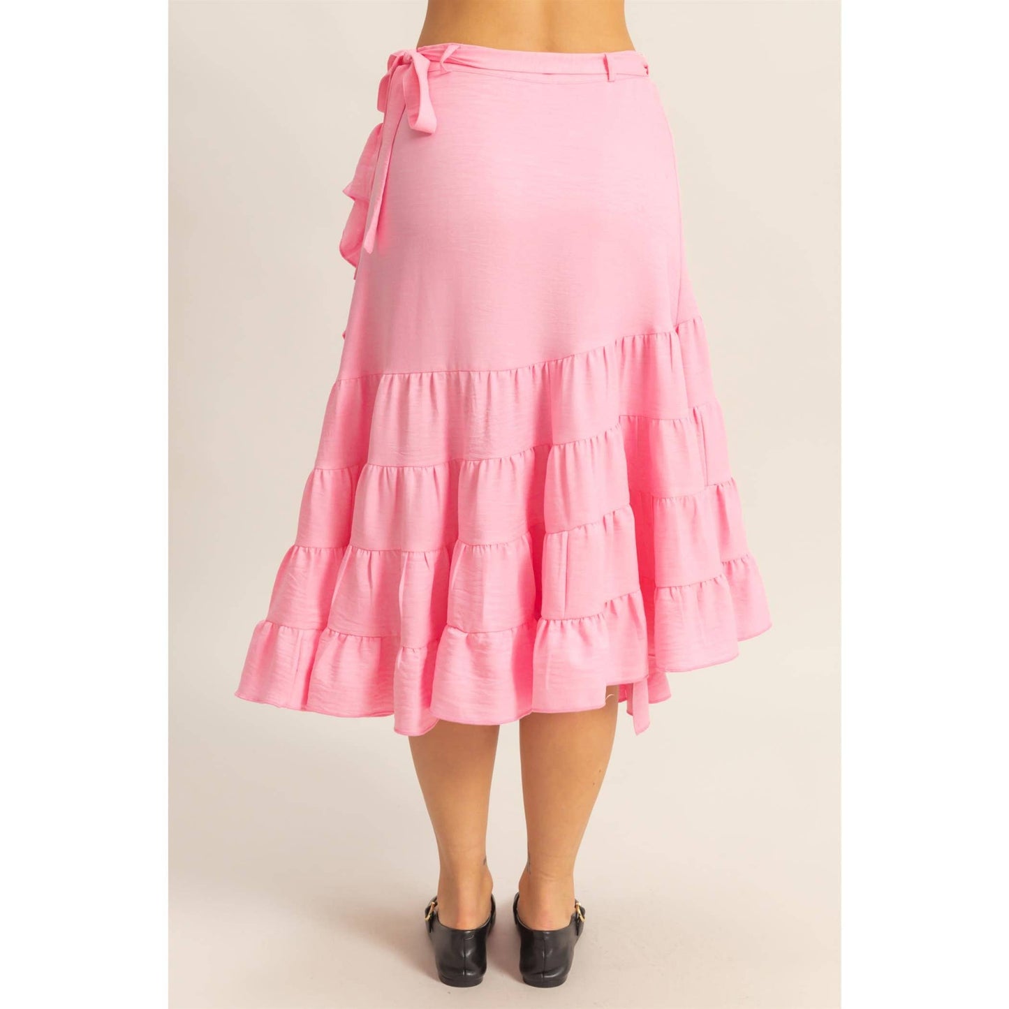 Cotton Candy Waist Tiered Wrap Maxi Skirt
