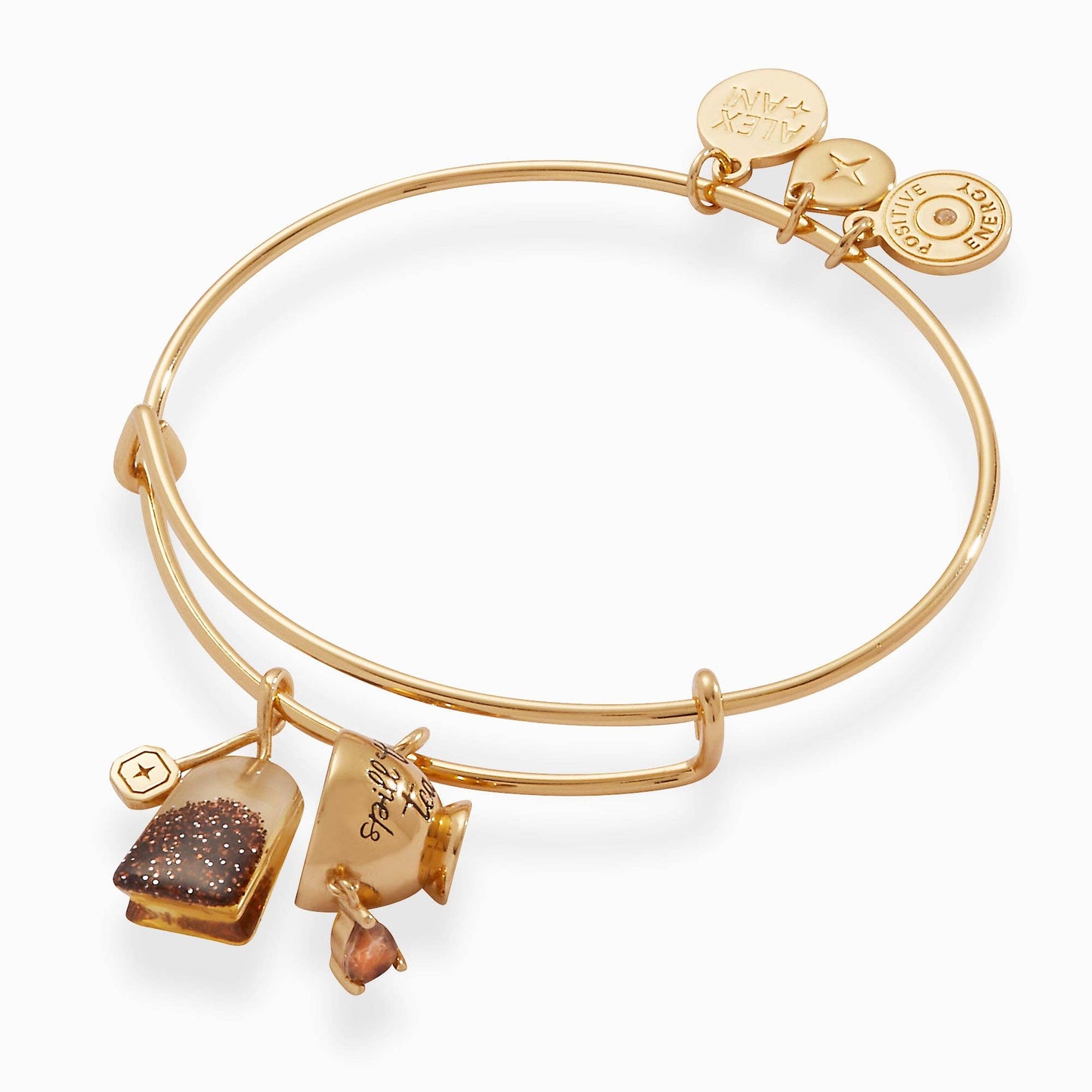 ALEX + ANI - 'Spill the Tea' Cup & Tea Bag Charm Bangle