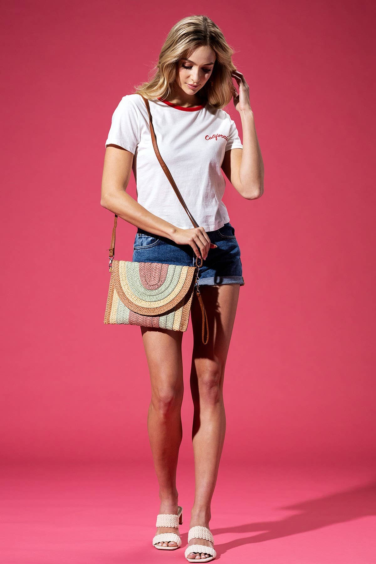 Colorful Striped Straw Crossbody/Clutch Urbanista