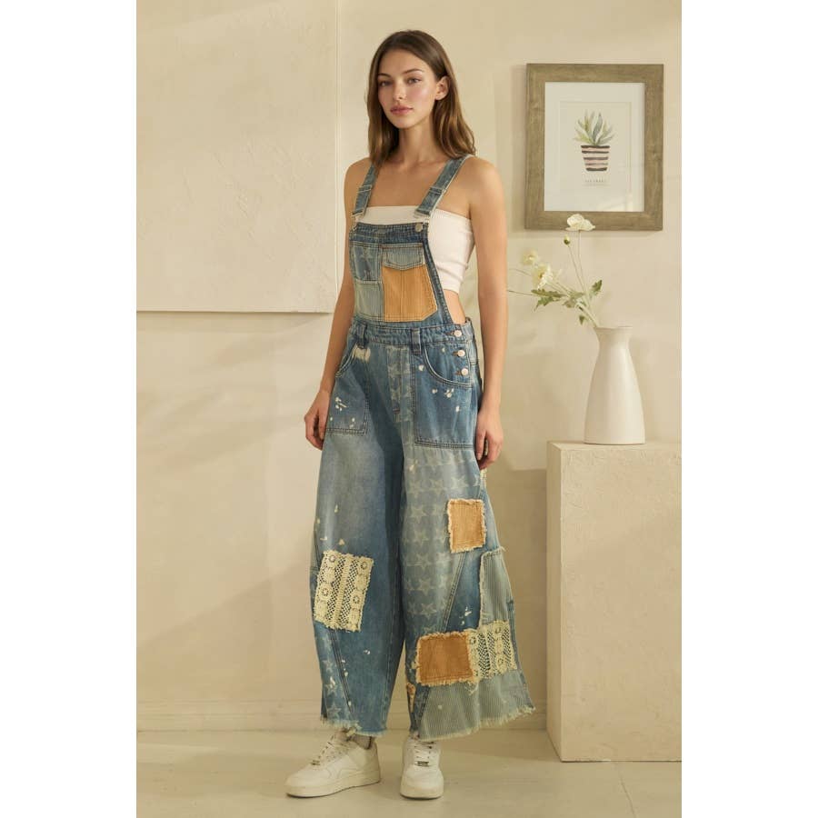 OLI & HALI - MULTI PATCH DENIM OVERALLS - 926 West