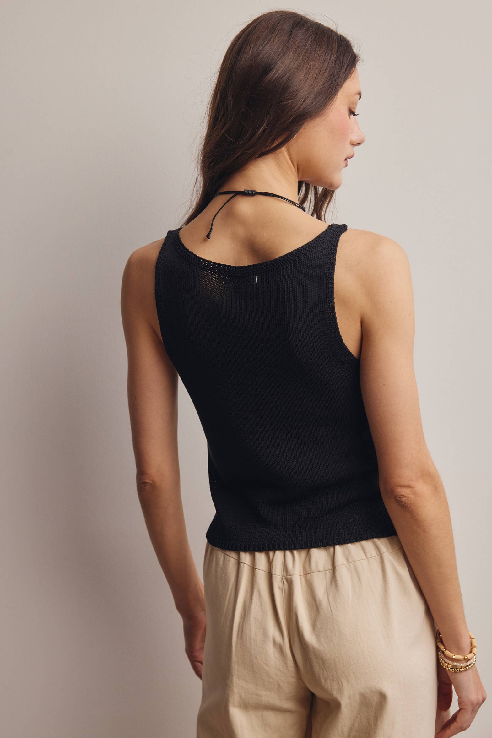 Forte Sleeveless Cotton Knit Tank Top - 926 West