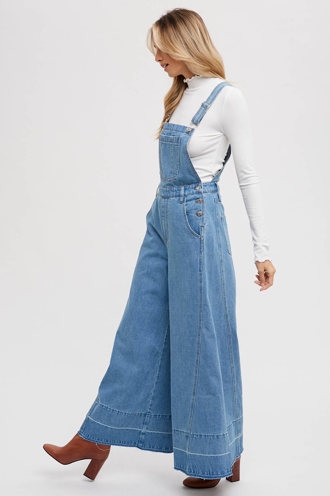 DENIM WIDE LEGS OVERALLS Bluivy
