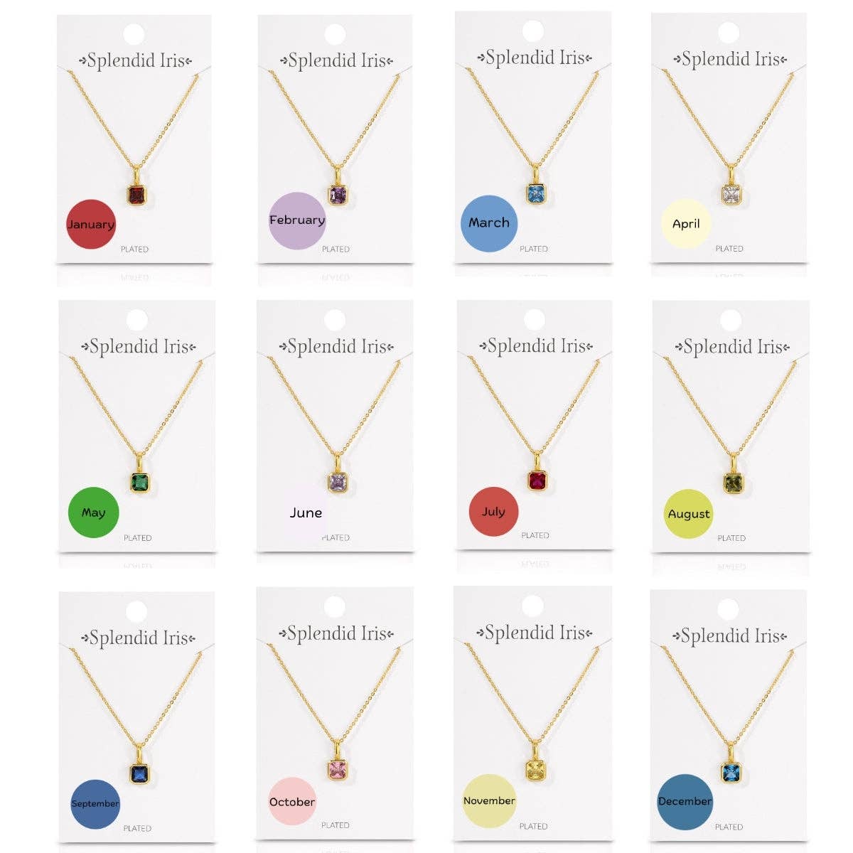Assorted Birthstone Solitaire Necklaces