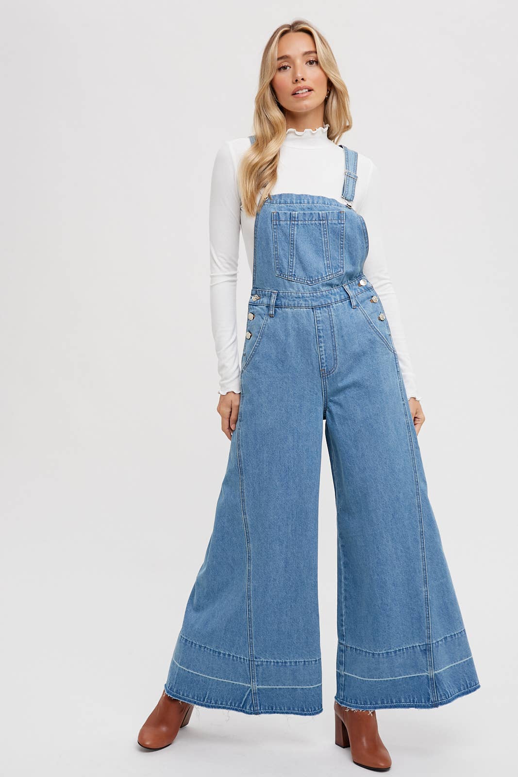 DENIM WIDE LEGS OVERALLS Bluivy