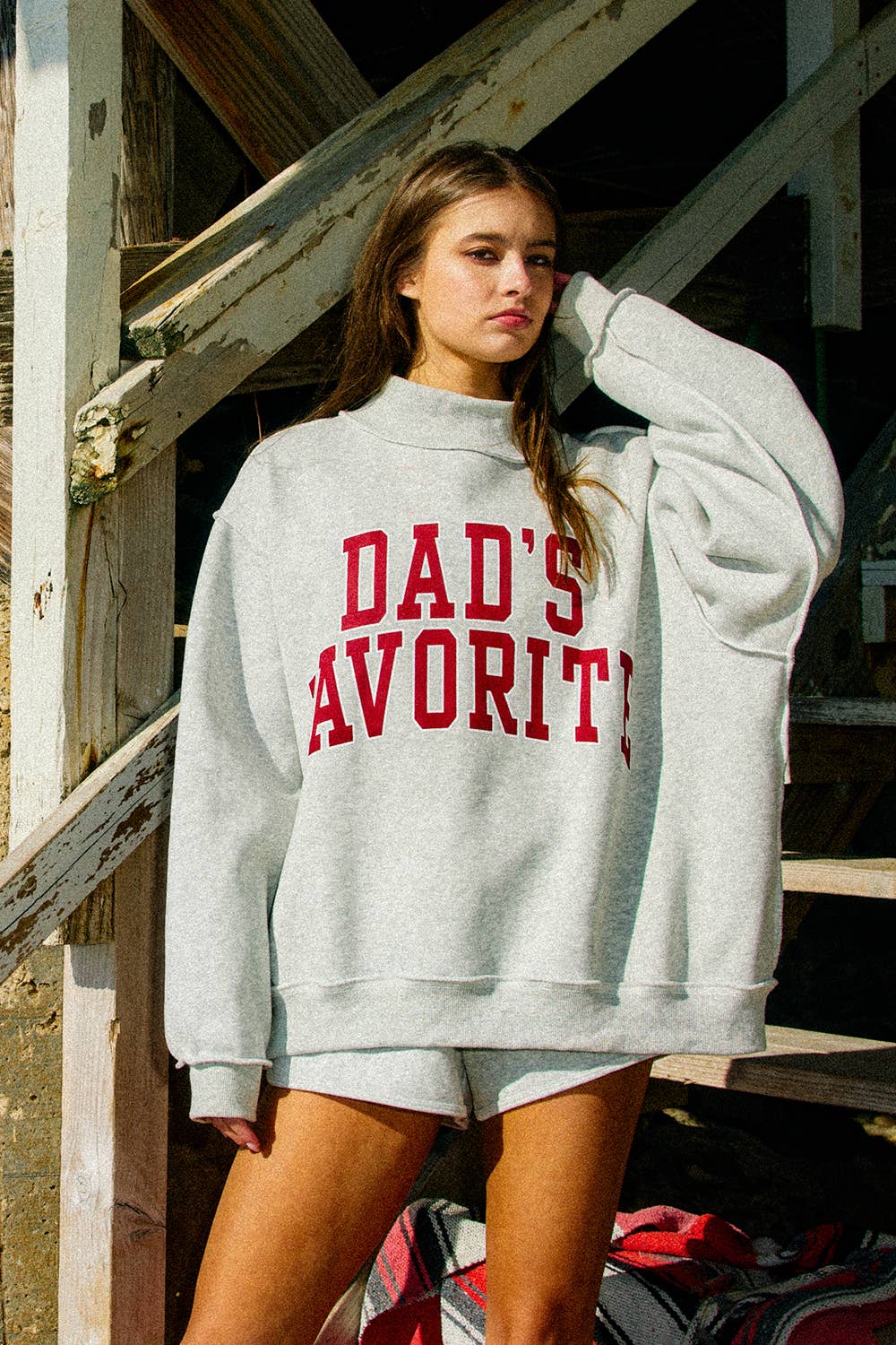Dad / Moms Favorite Reversible Mock-Neck Sweatshirt