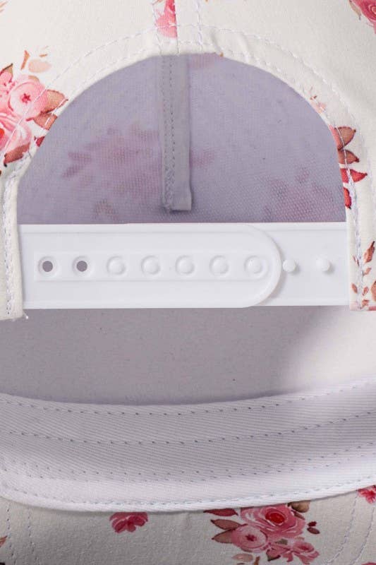 MAMA Floral Embroidered Trucker Hat - Pink Floral Print Cap