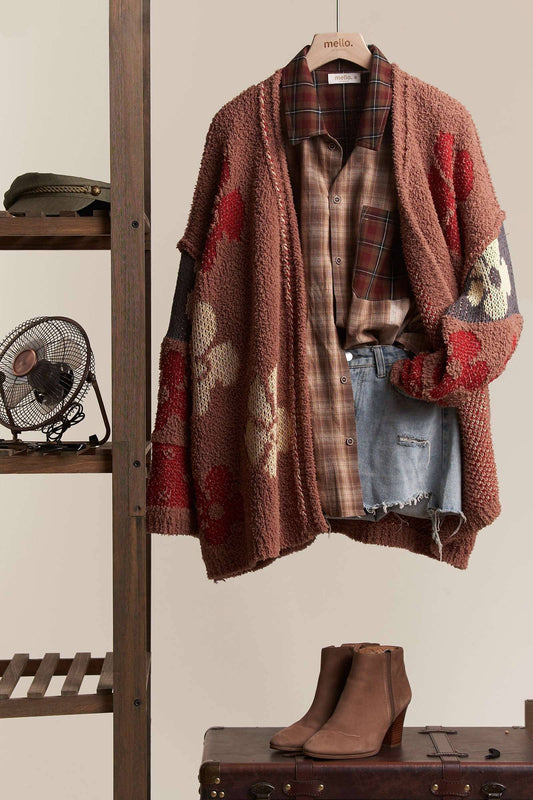 Daisy Oversize Terry Knit Cardigan Mello.
