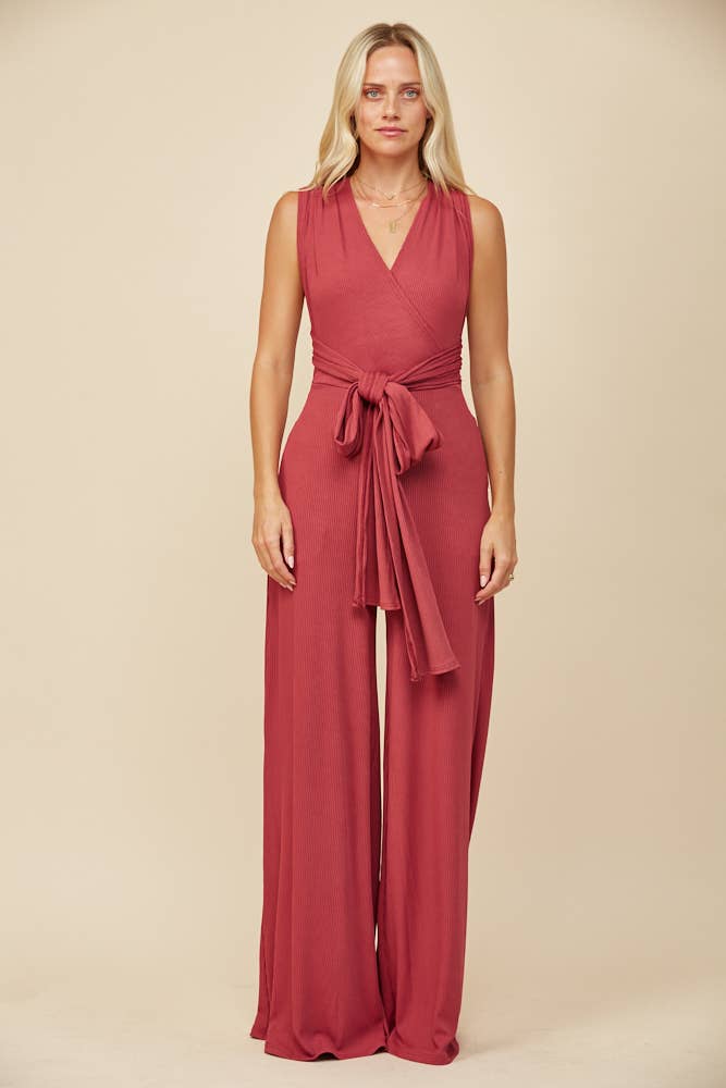 BOHO RIBBED MAGIC MULTIWEAR JUMPSUIT - MARSALA 926 WEST