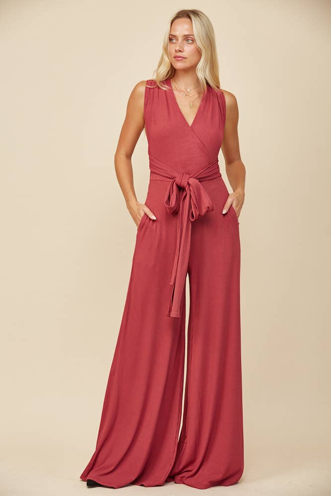 BOHO RIBBED MAGIC MULTIWEAR JUMPSUIT - MARSALA 926 WEST