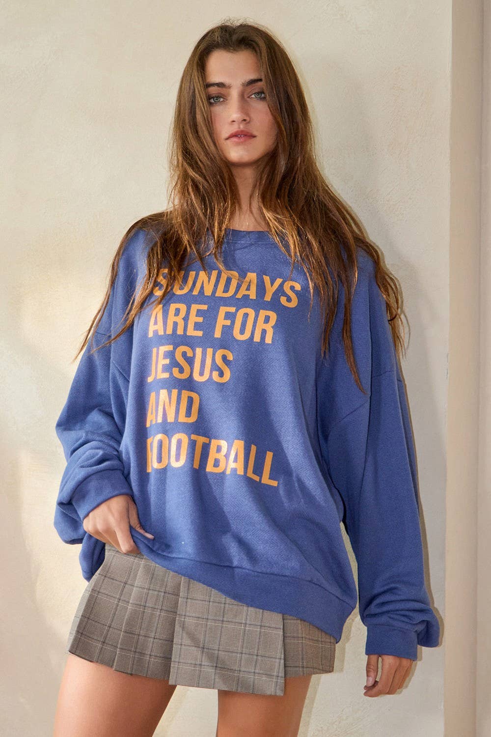 SUNDAYS ARE FOR JESUS AND FOOTBALL' Graphic Top BUCKETLIST
