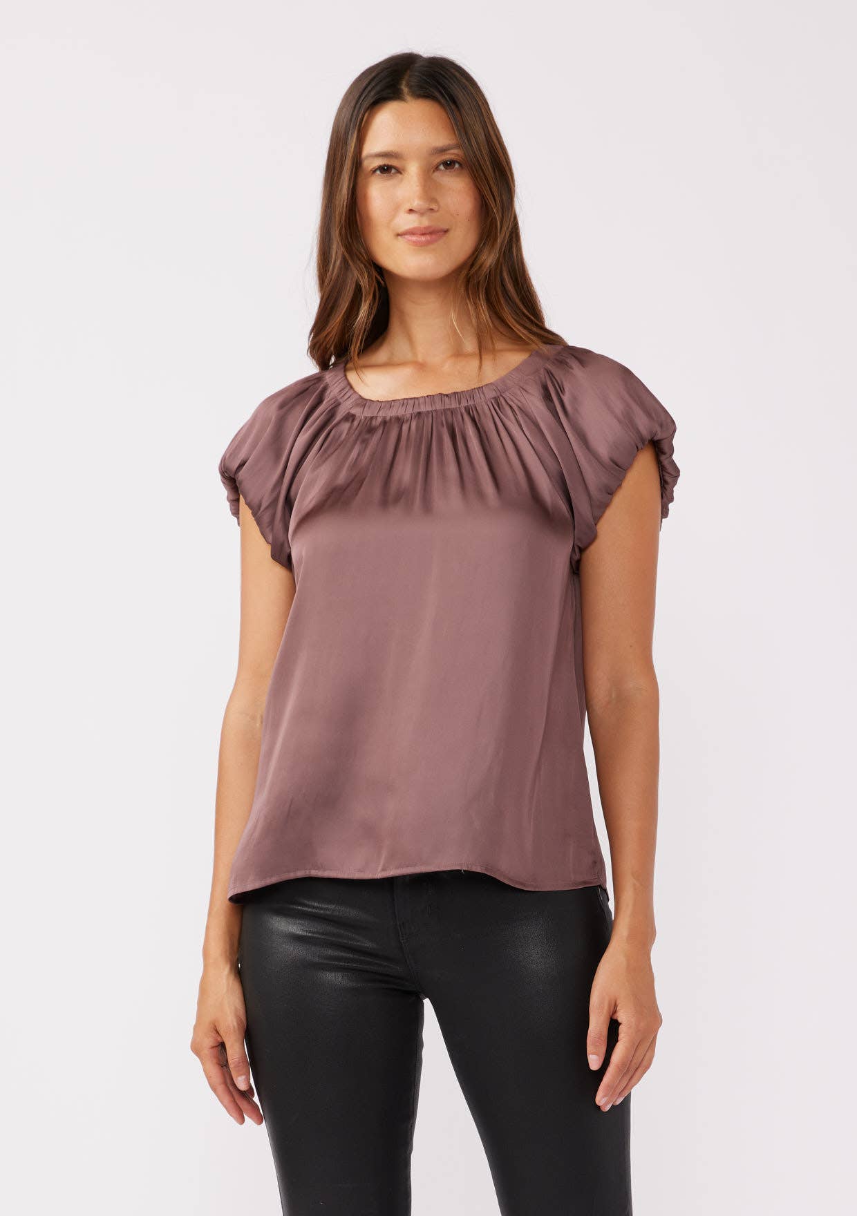 FINAL SALE- Short Sleeve Raglan Top with Back Tie 926 WEST