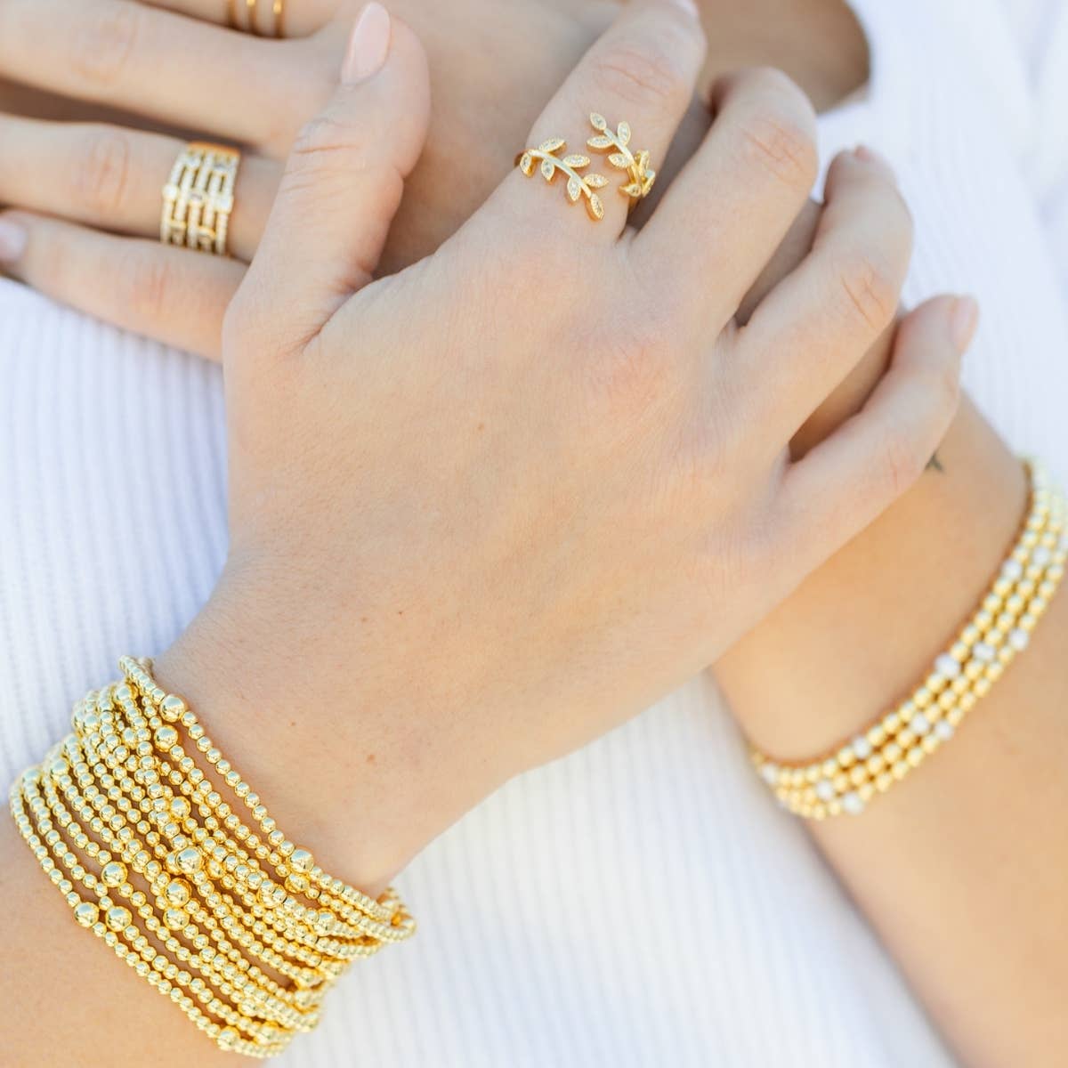 Splendid Iris - 3mm Bead With 5mm Accent Stretch Bracelet B3359 - 926 West