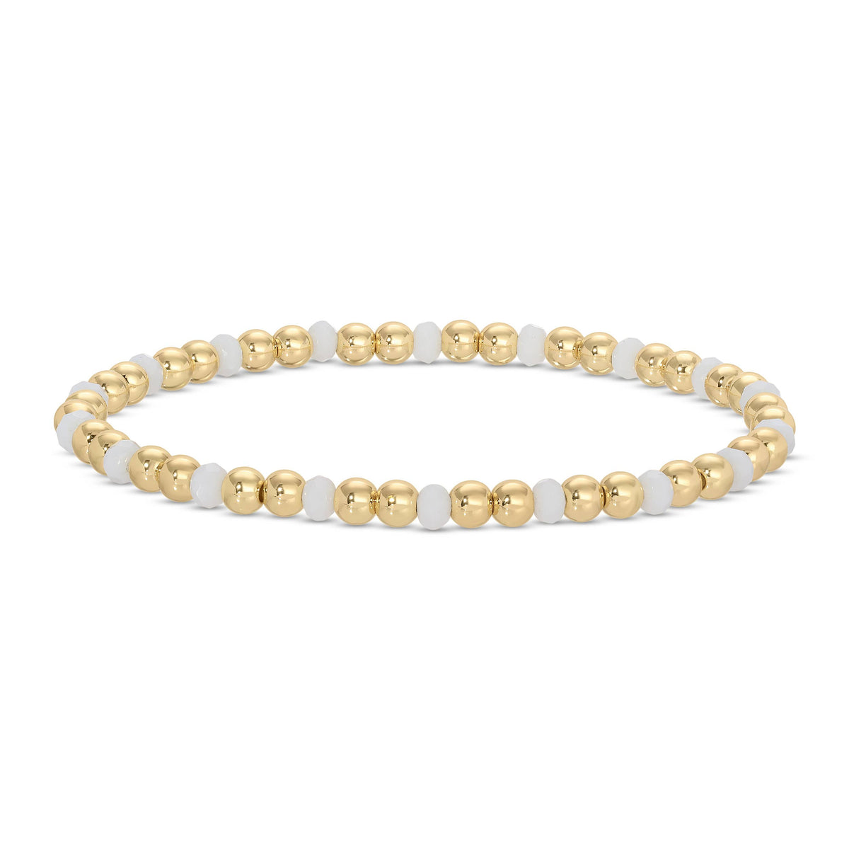 Splendid Iris 4mm Bead & Crystal Stretch Bracelets B3344