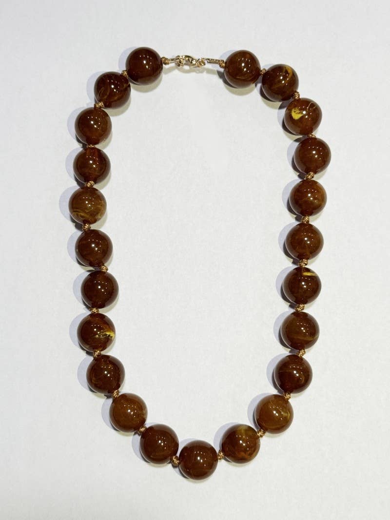 Natural Stone Agate Glass Stainless Steel Necklace