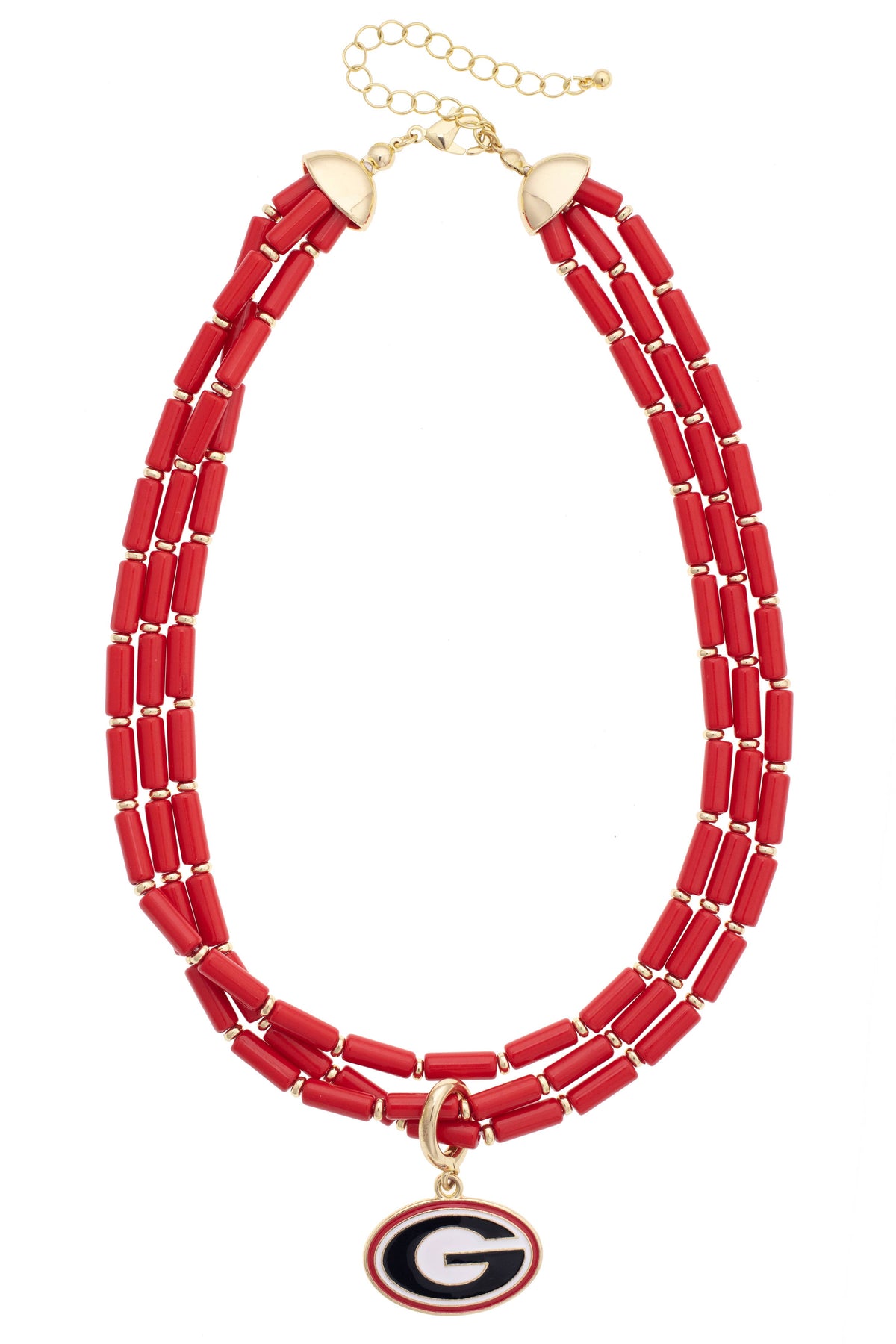 Georgia Bulldogs Multi-Strand Beaded Logo Necklace | Officially Licensed