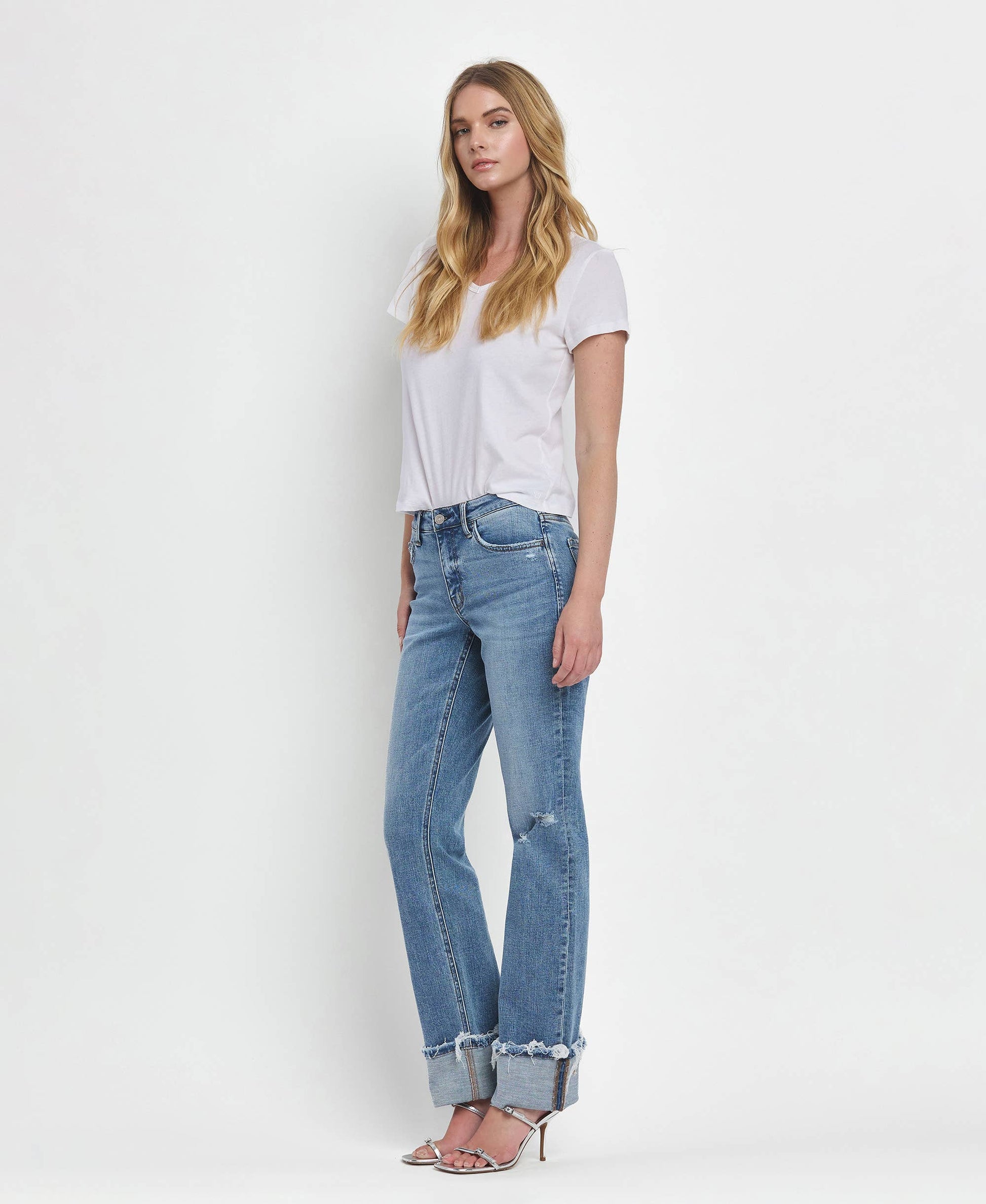 MID RISE CUFFED STRAIGHT JEANS LV1504 Lovervet by VERVET