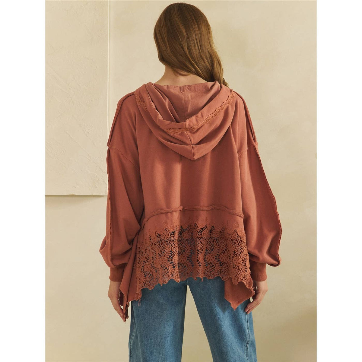Willow Mineral-Wash Terry & Eyelet Sweatshirt