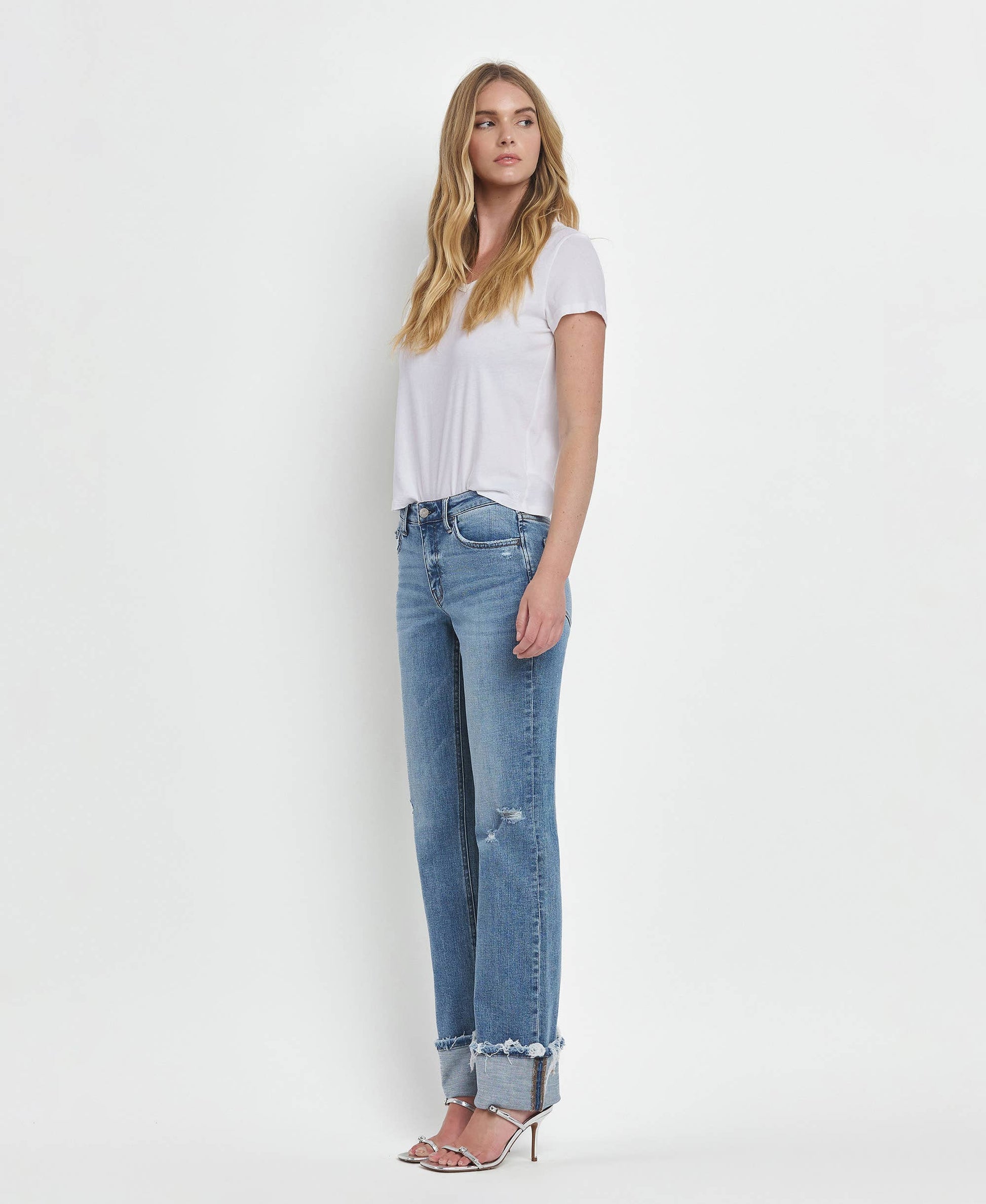 MID RISE CUFFED STRAIGHT JEANS LV1504 Lovervet by VERVET