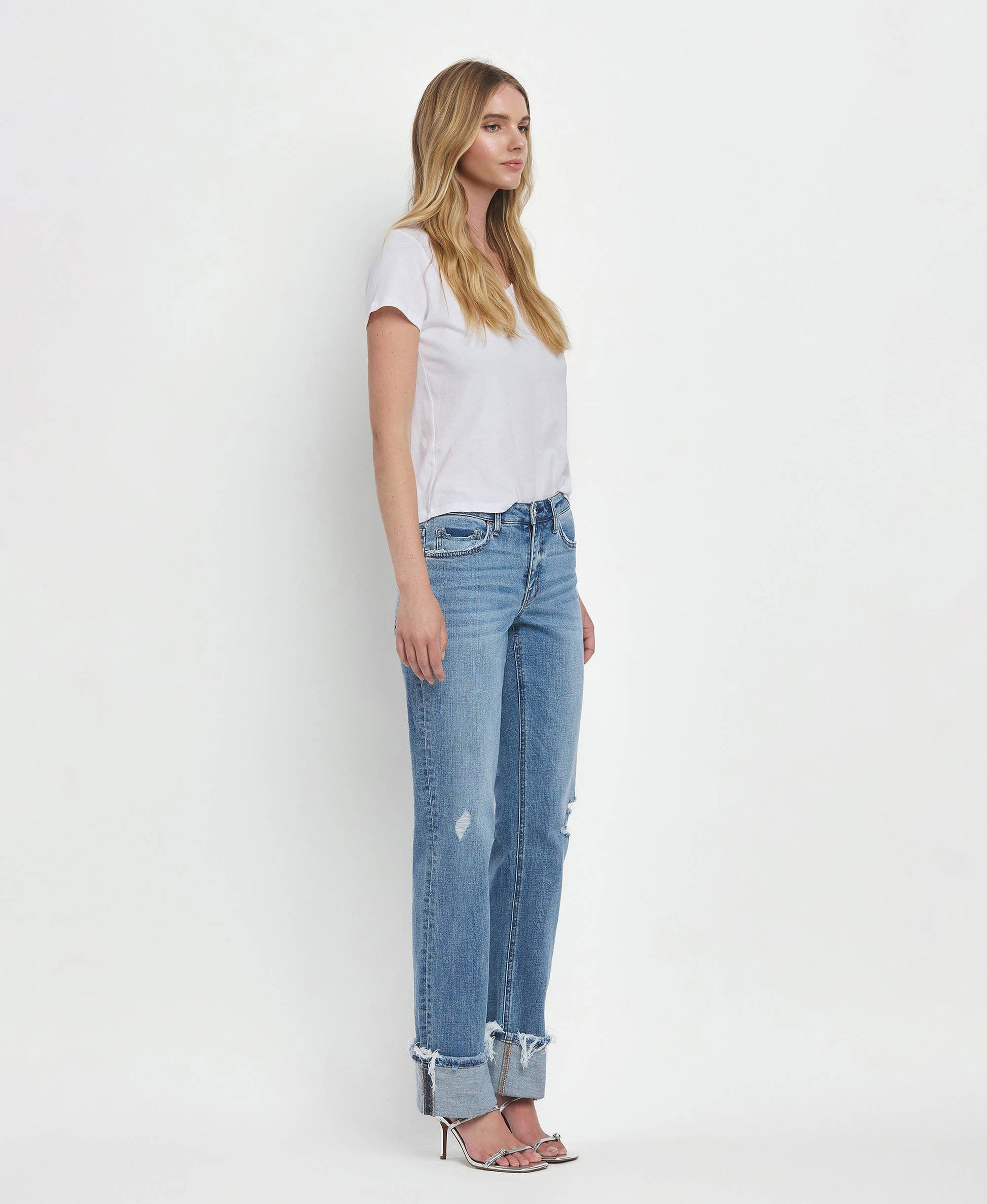 MID RISE CUFFED STRAIGHT JEANS LV1504 Lovervet by VERVET