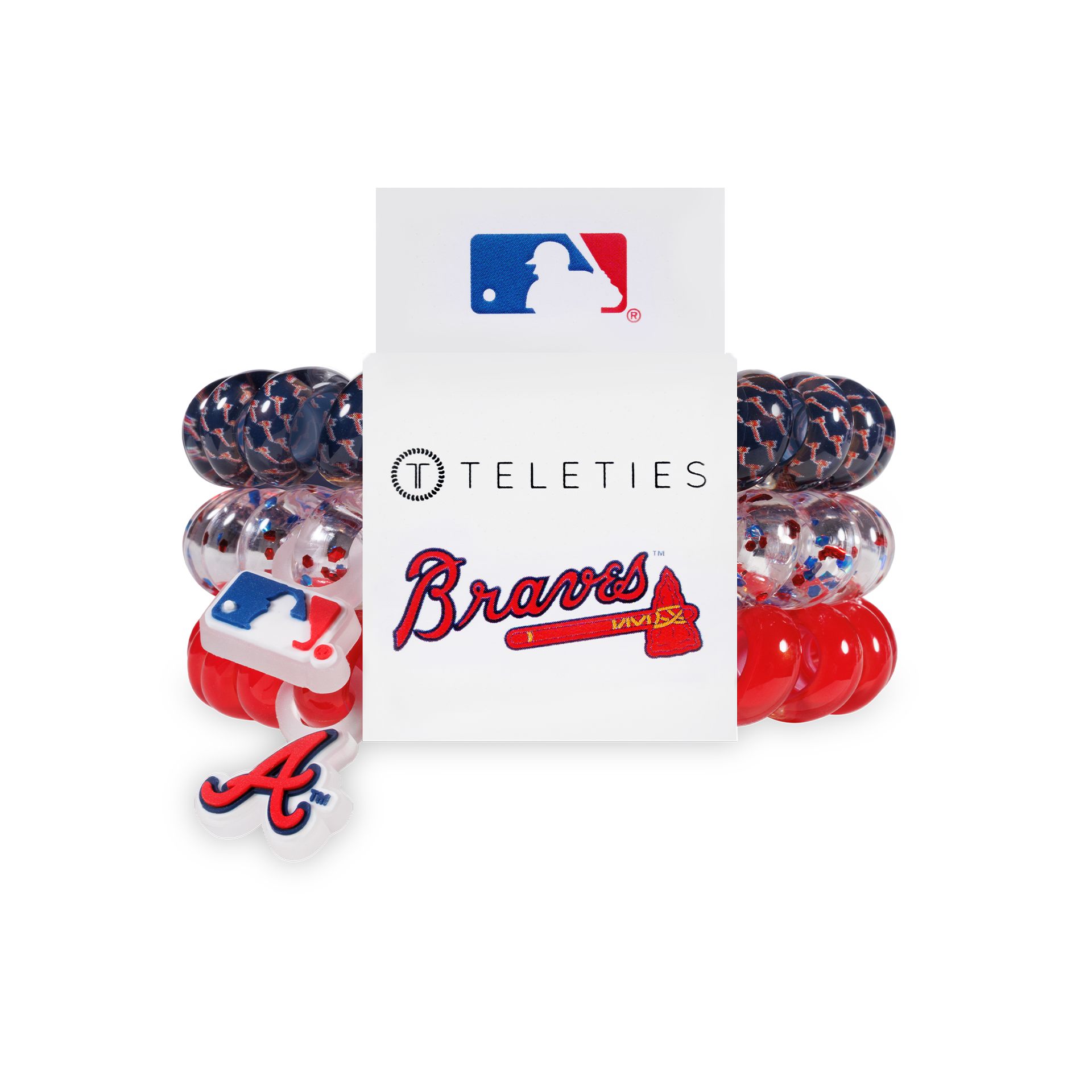 Spiral Hair Coils | Large | Atlanta Braves Hair Ties TELETIES