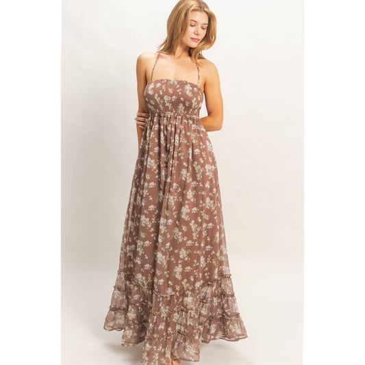 HYFVE - Smocked Floral Maxi Dress open back